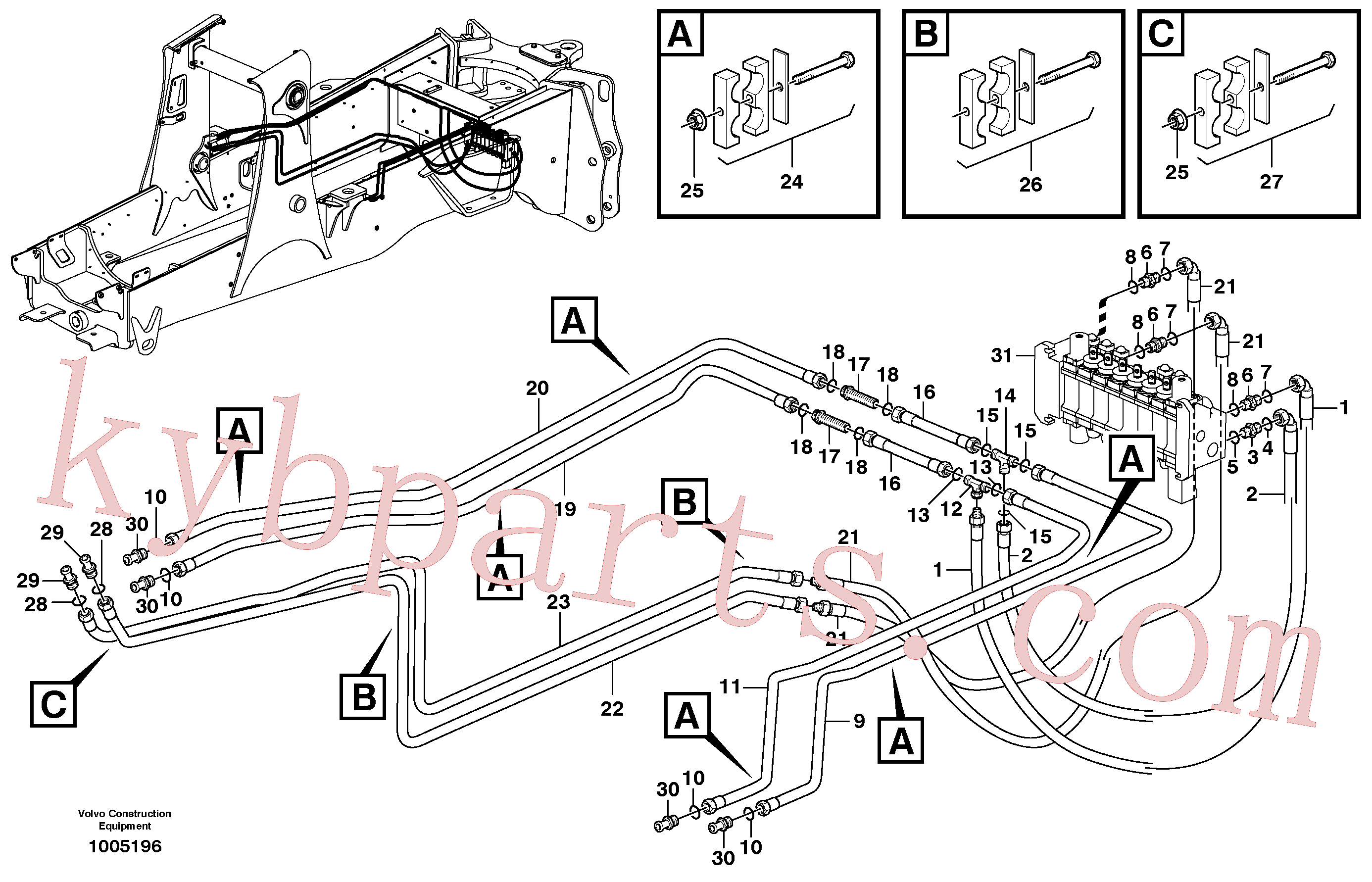 VOE935877 for Volvo Hydraulics loader (lift & tilt)(1005196 assembly)