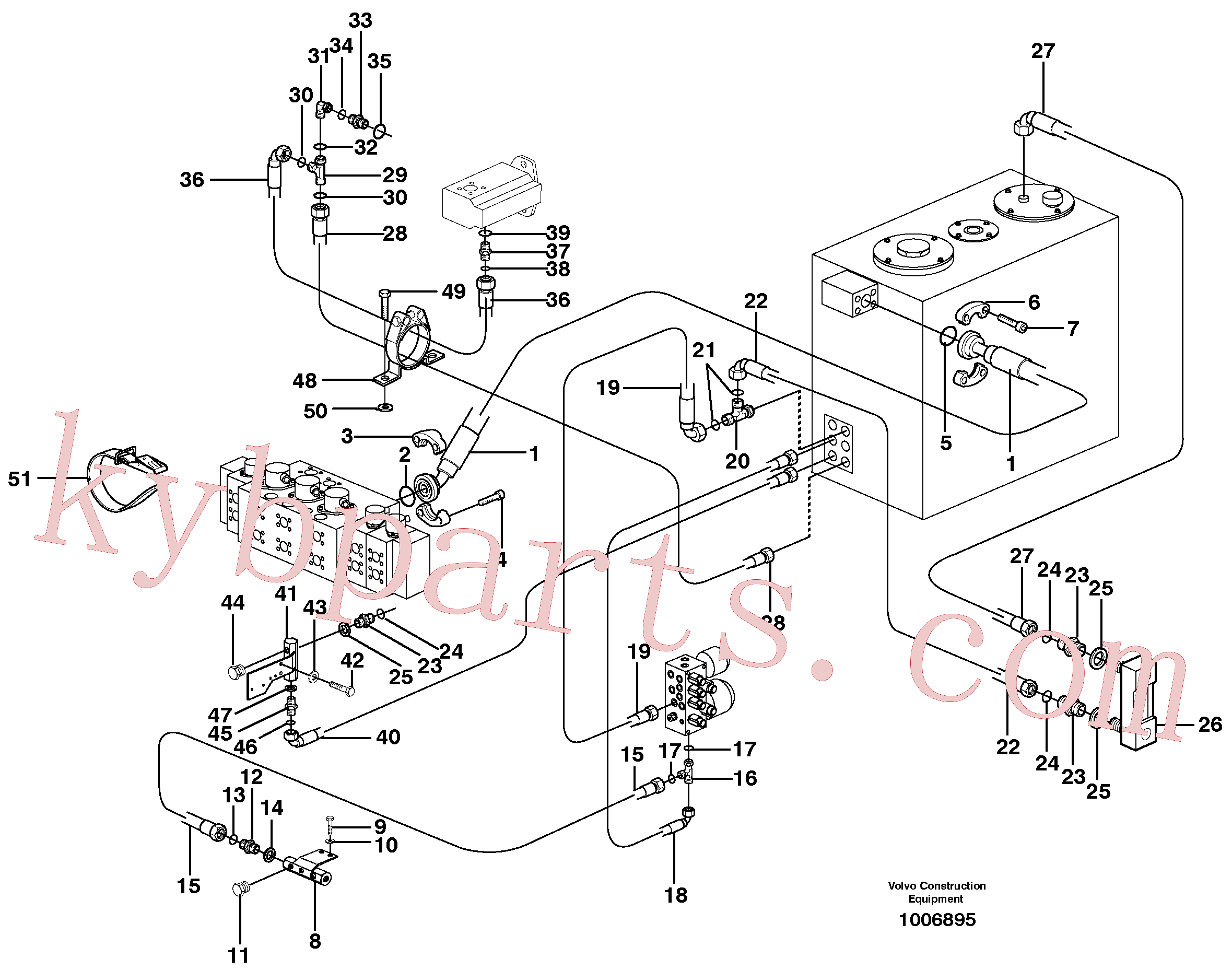 VOE935083 for Volvo Hydraulic system, return lines(1006895 assembly)