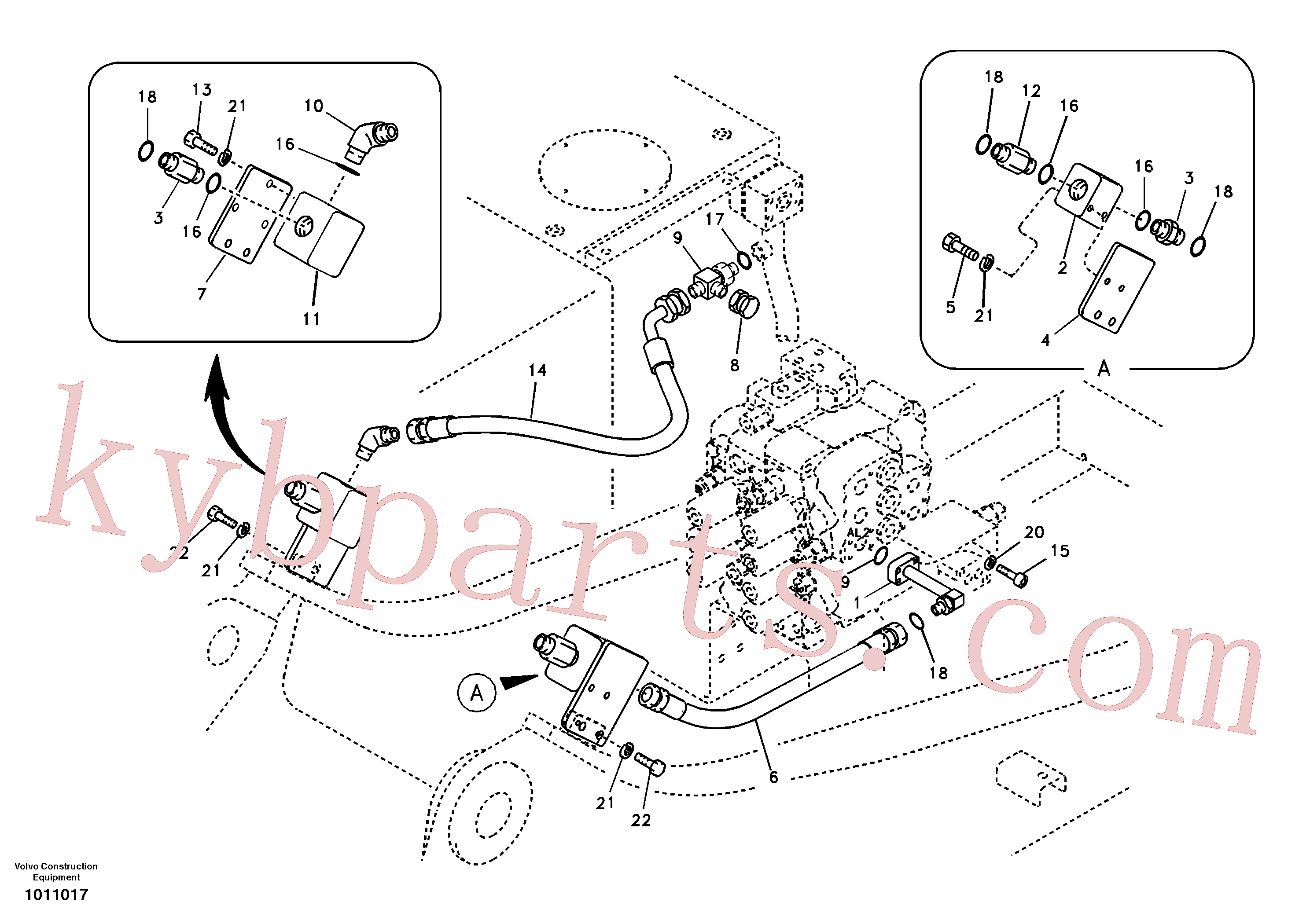 SA9414-11050 for Volvo Working hydraulic, hammer and shear for upper(1011017 assembly)