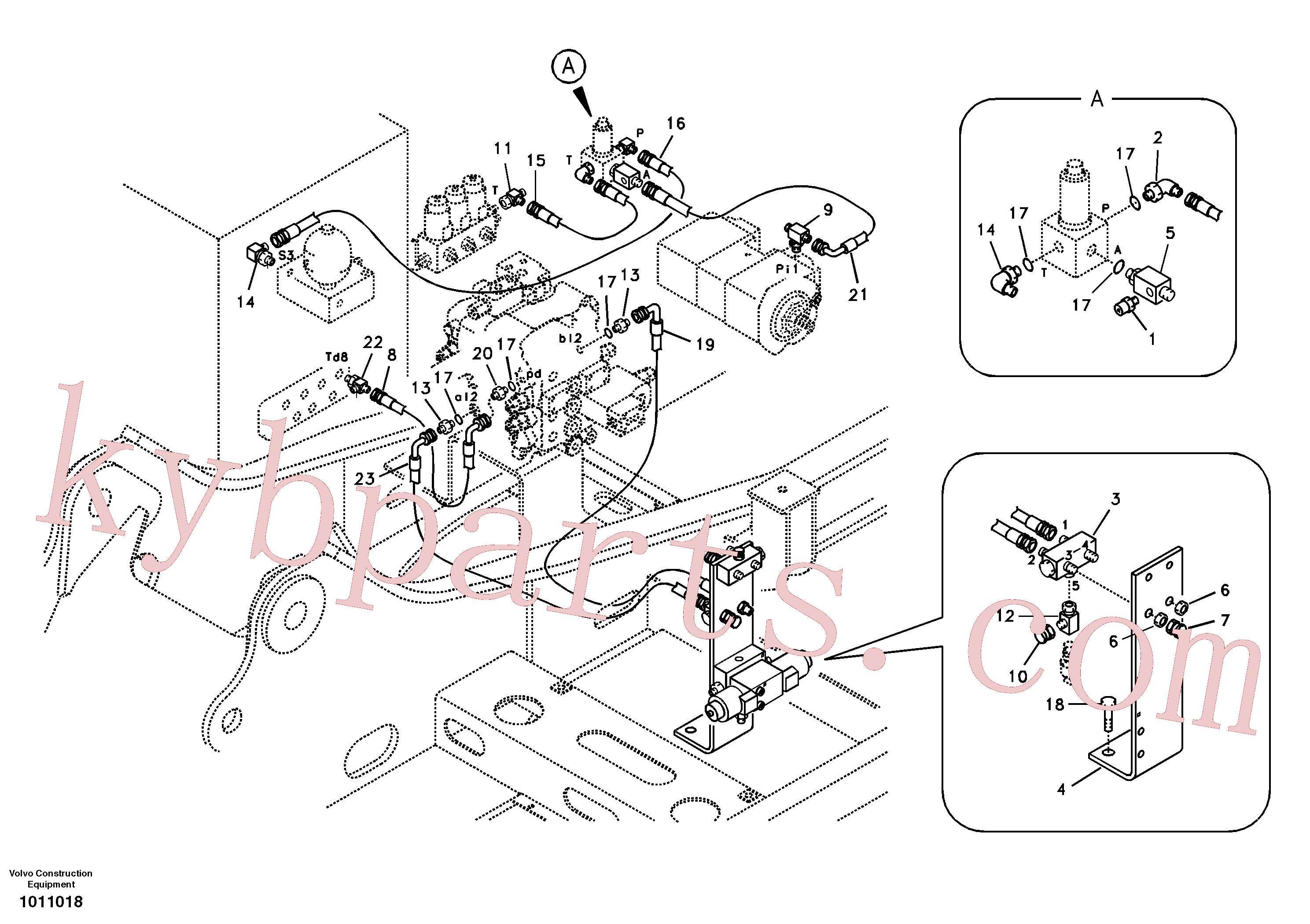 SA9451-02214 for Volvo Working hydraulic, hammer and shear for 1st pump flow(1011018 assembly)