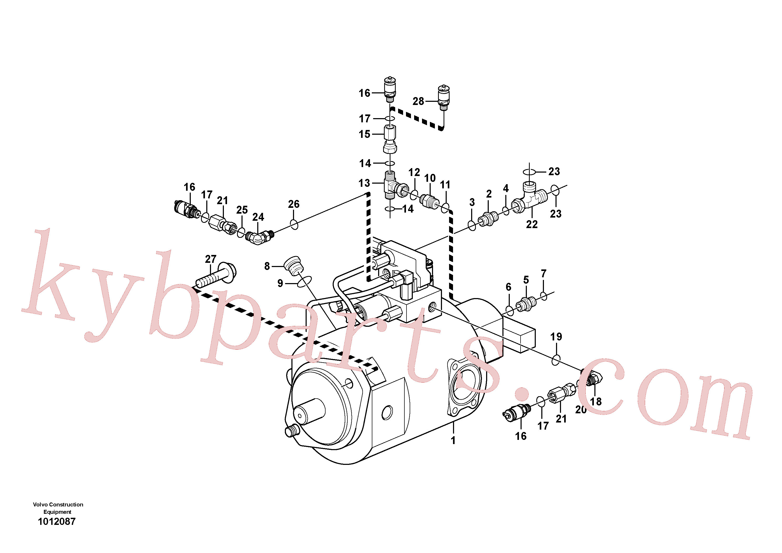 VOE935027 for Volvo Hydraulic pump with fitting parts(1012087 assembly)