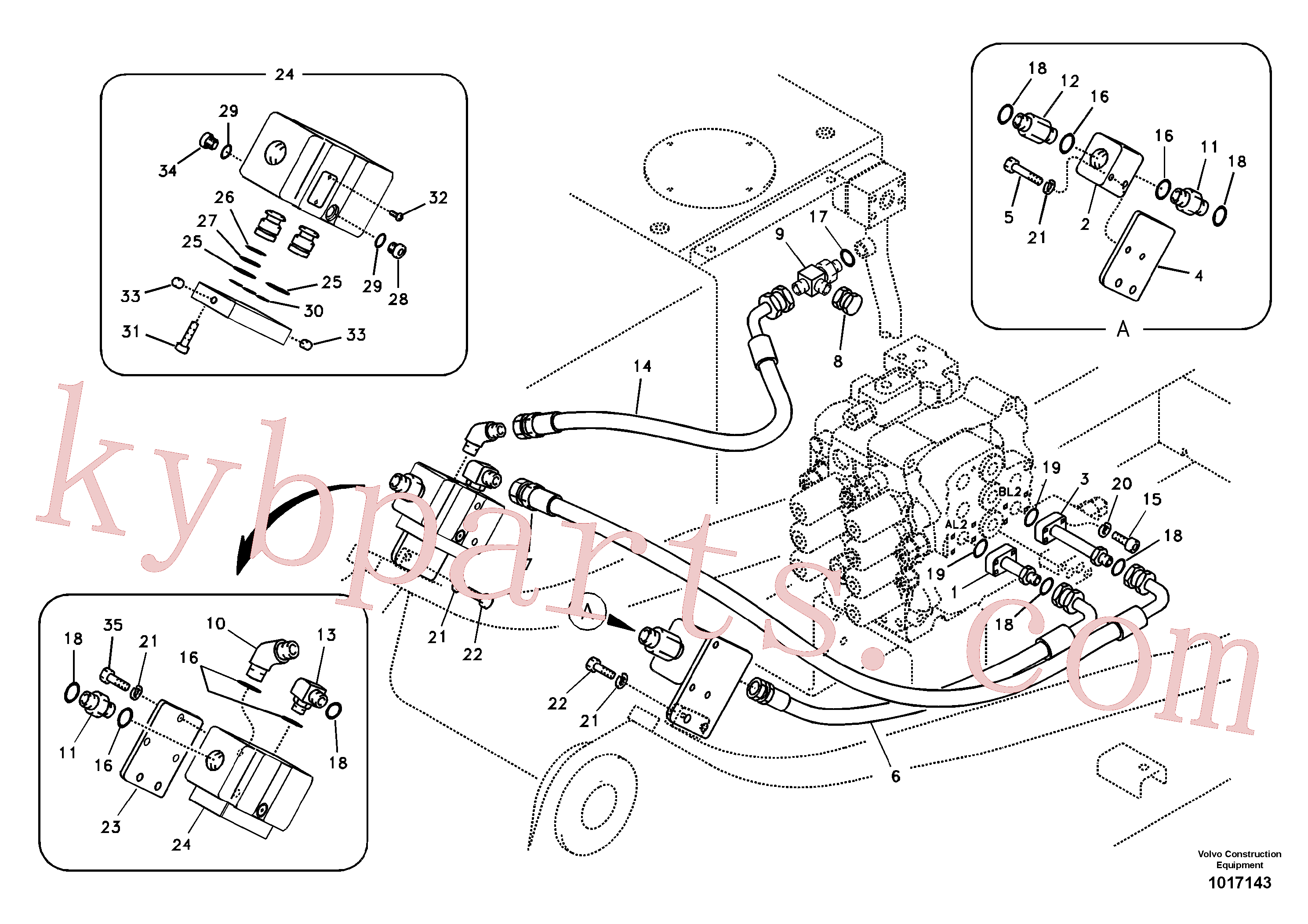 SA9414-11050 for Volvo Working hydraulic, hammer and shear for upper(1017143 assembly)
