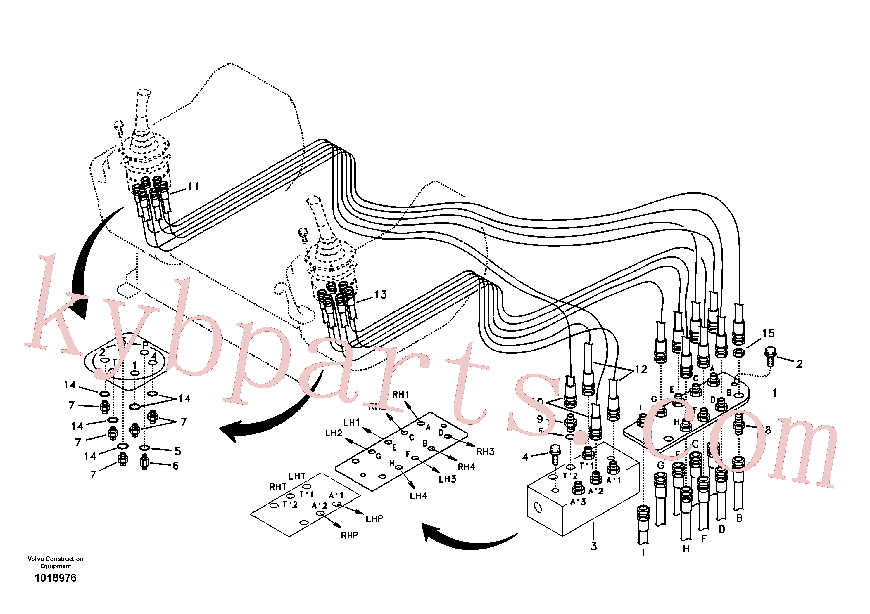 SA9451-02214 for Volvo Servo system, control valve to remote control valve(1018976 assembly)