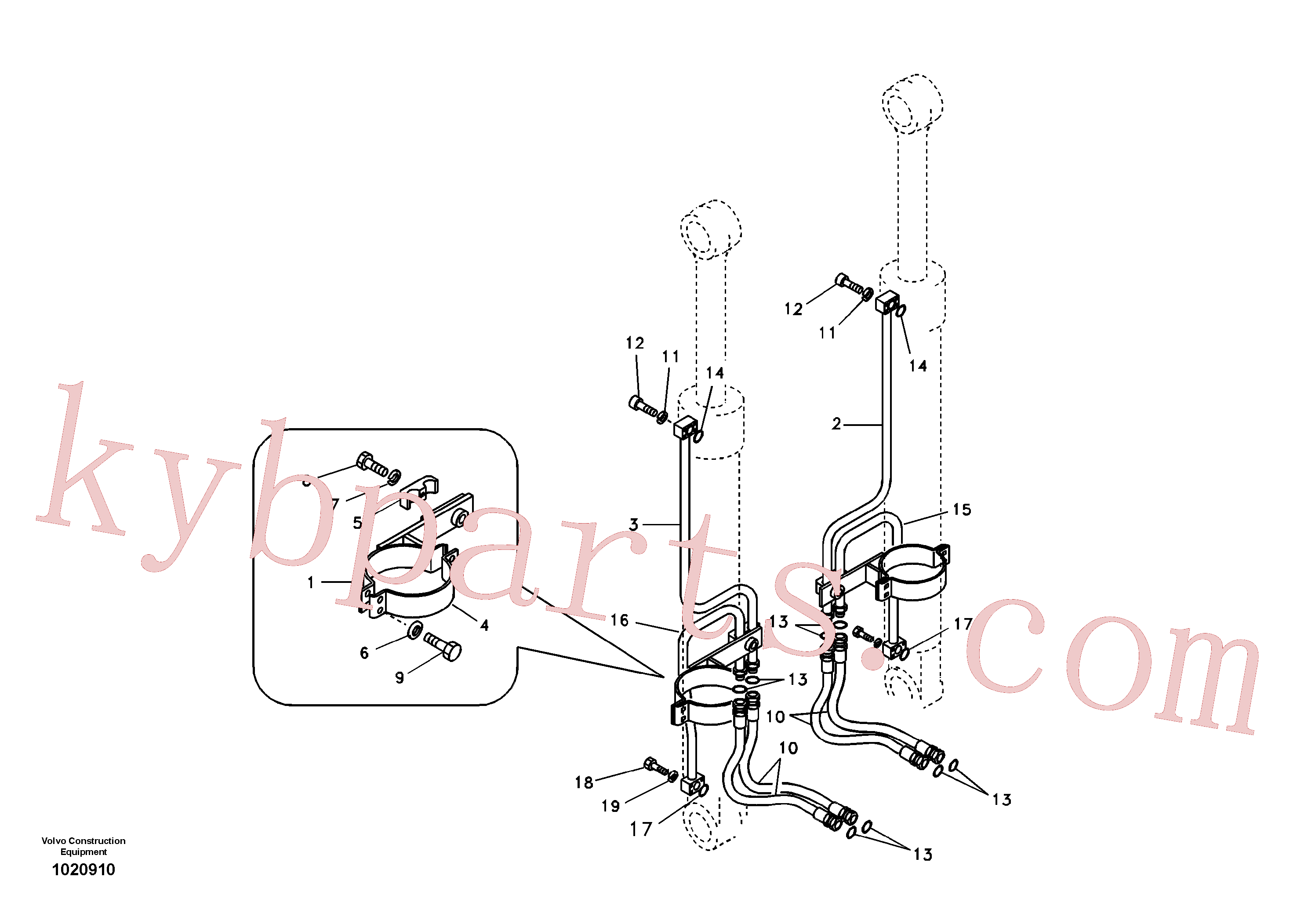 VOE14674415 for Volvo Working hydraulic, boom cylinder(1020910 assembly)