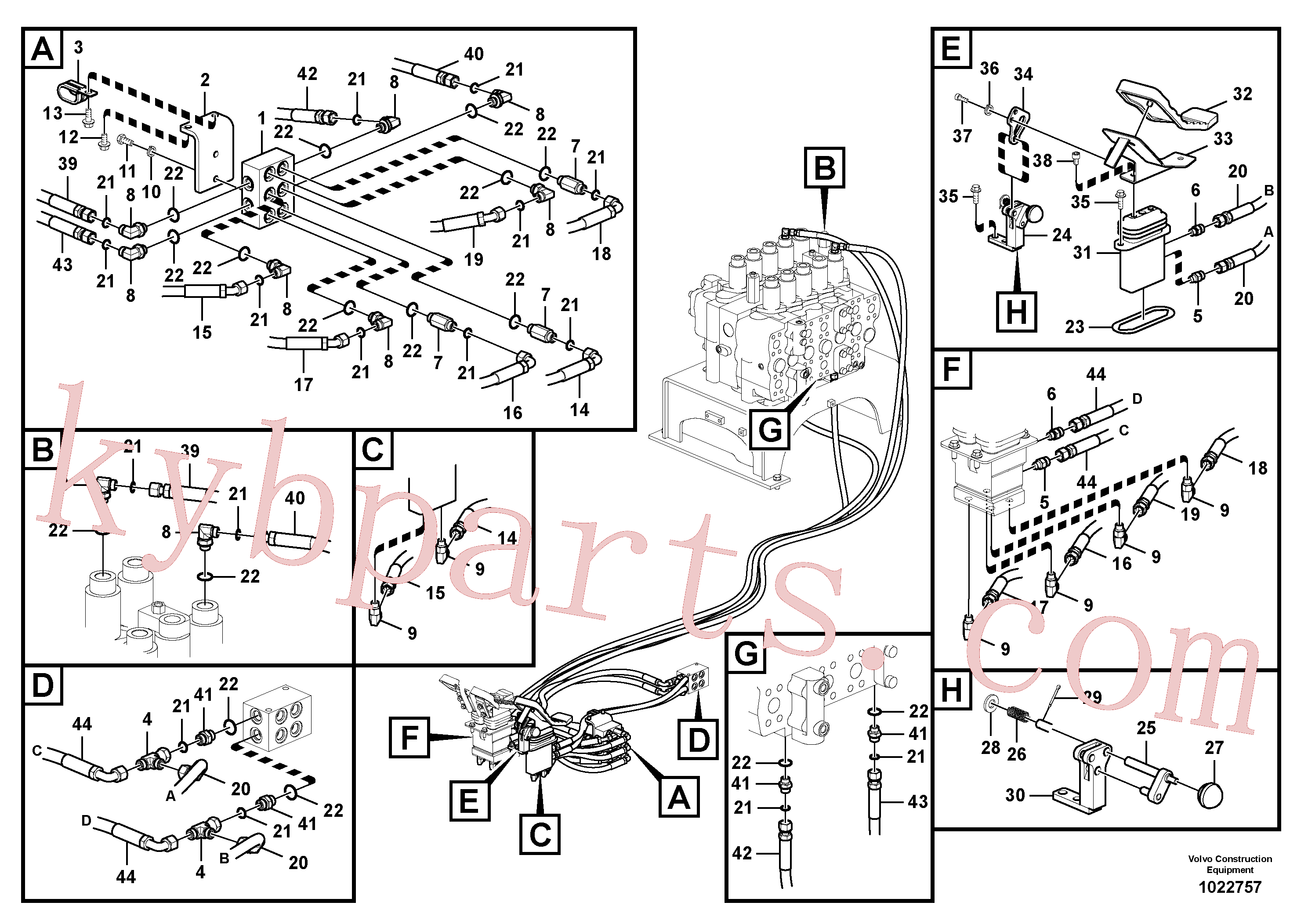 VOE14526877 for Volvo Servo system, control valve to remote control valve pedal(1022757 assembly)