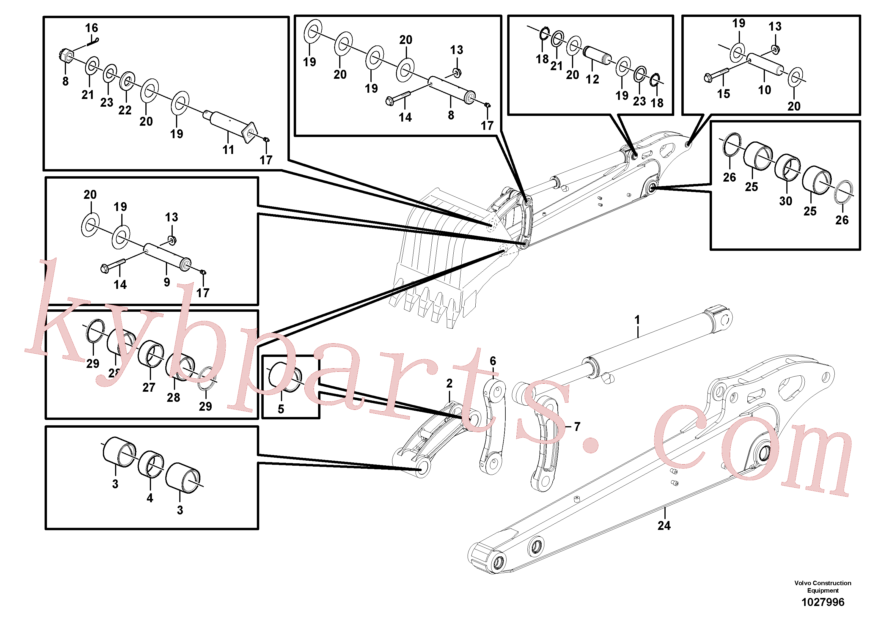 PJ3870243 for Volvo Dipper arm(1027996 assembly)