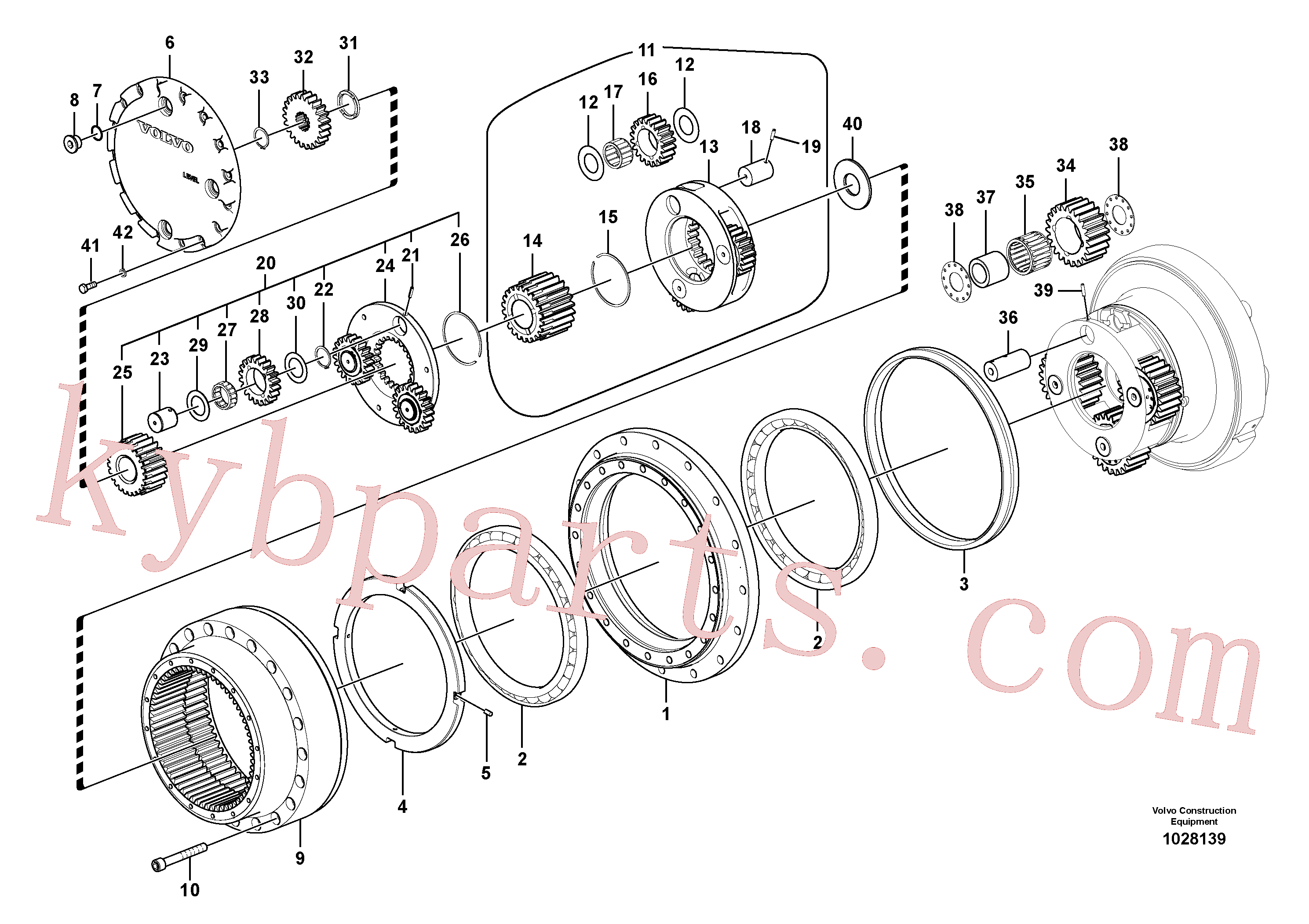 China Made VOE14551155 Travel gearbox parts for Volvo Excavator