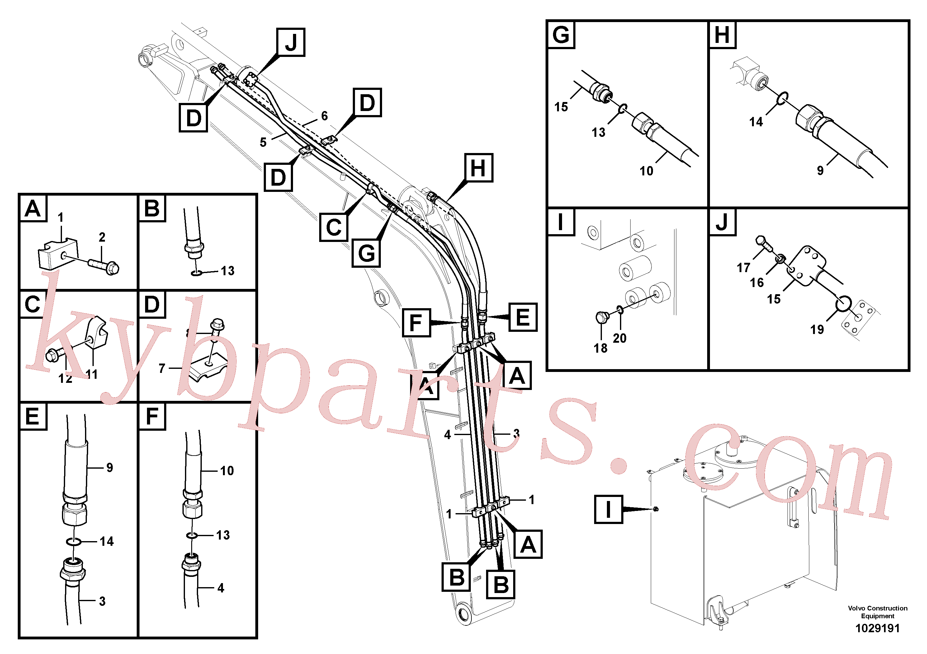 VOE14881635 for Volvo Working hydraulic, dipper arm cylinder on boom.(1029191 assembly)