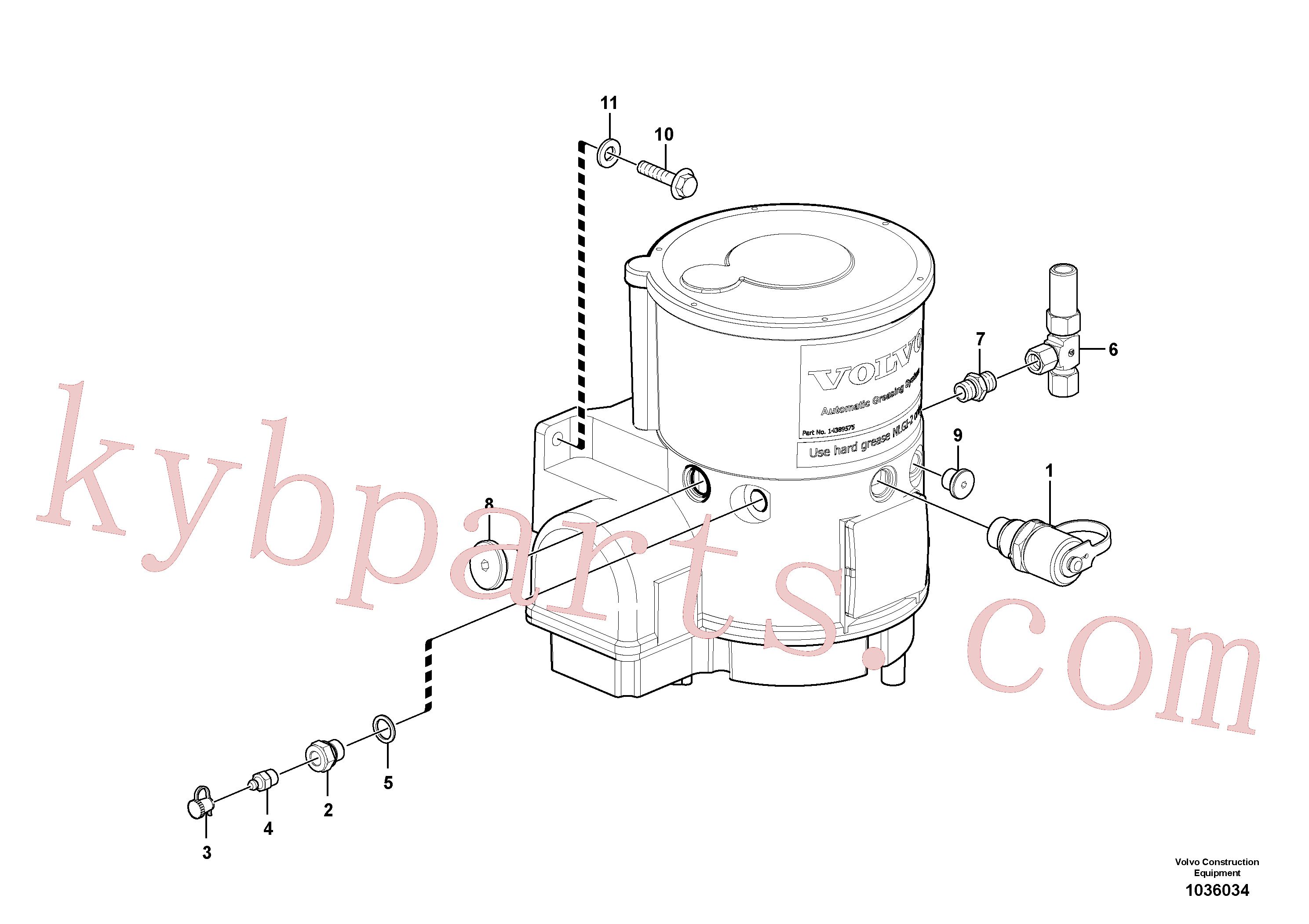 VOE14389569 for Volvo Pump with fitting parts(1036034 assembly)