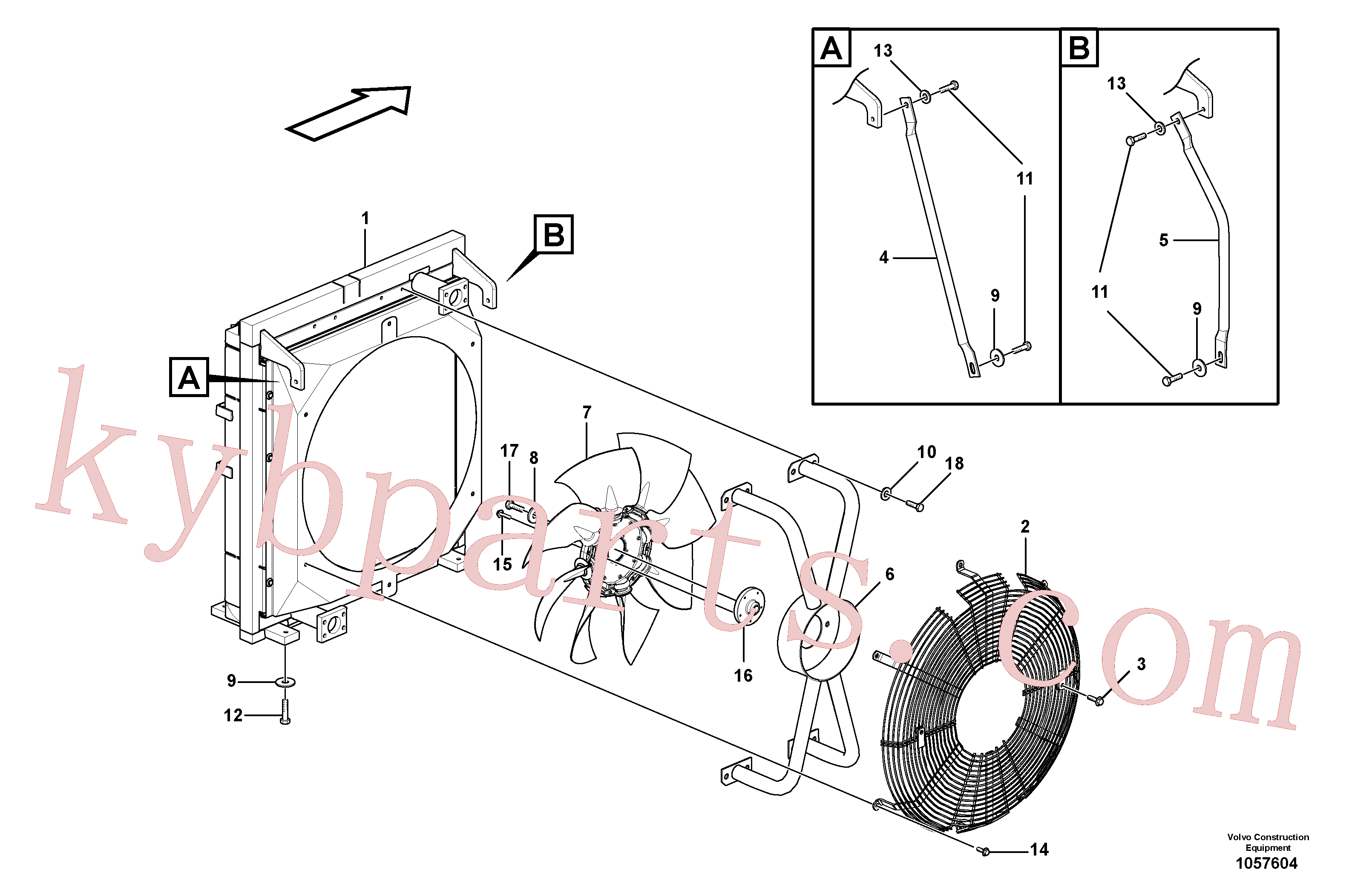 VOE14621893 for Volvo Hydraulic system, oil cooler mount(1057604 assembly)