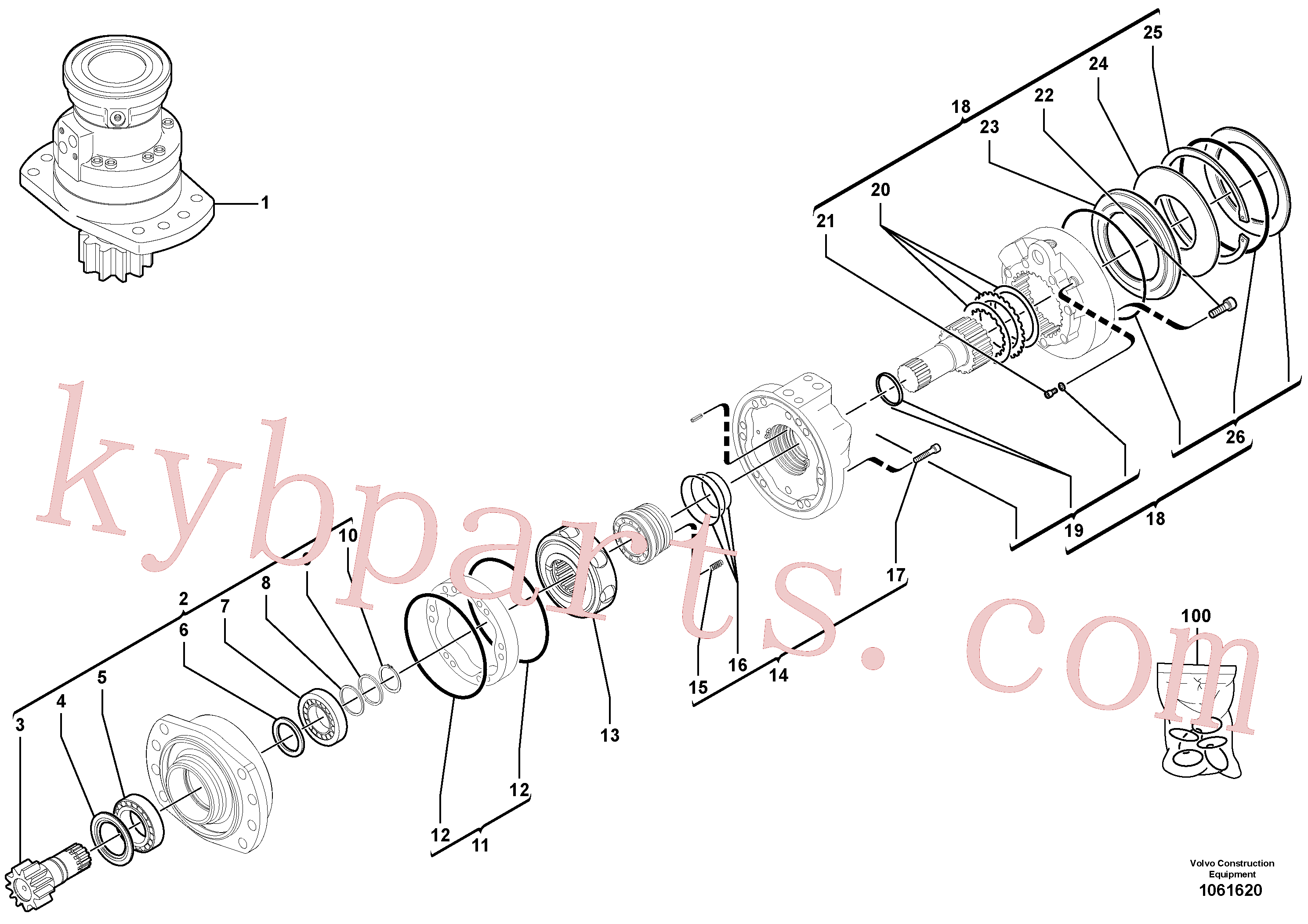 PJ7417102 for Volvo Slewing gear motor(1061620 assembly)