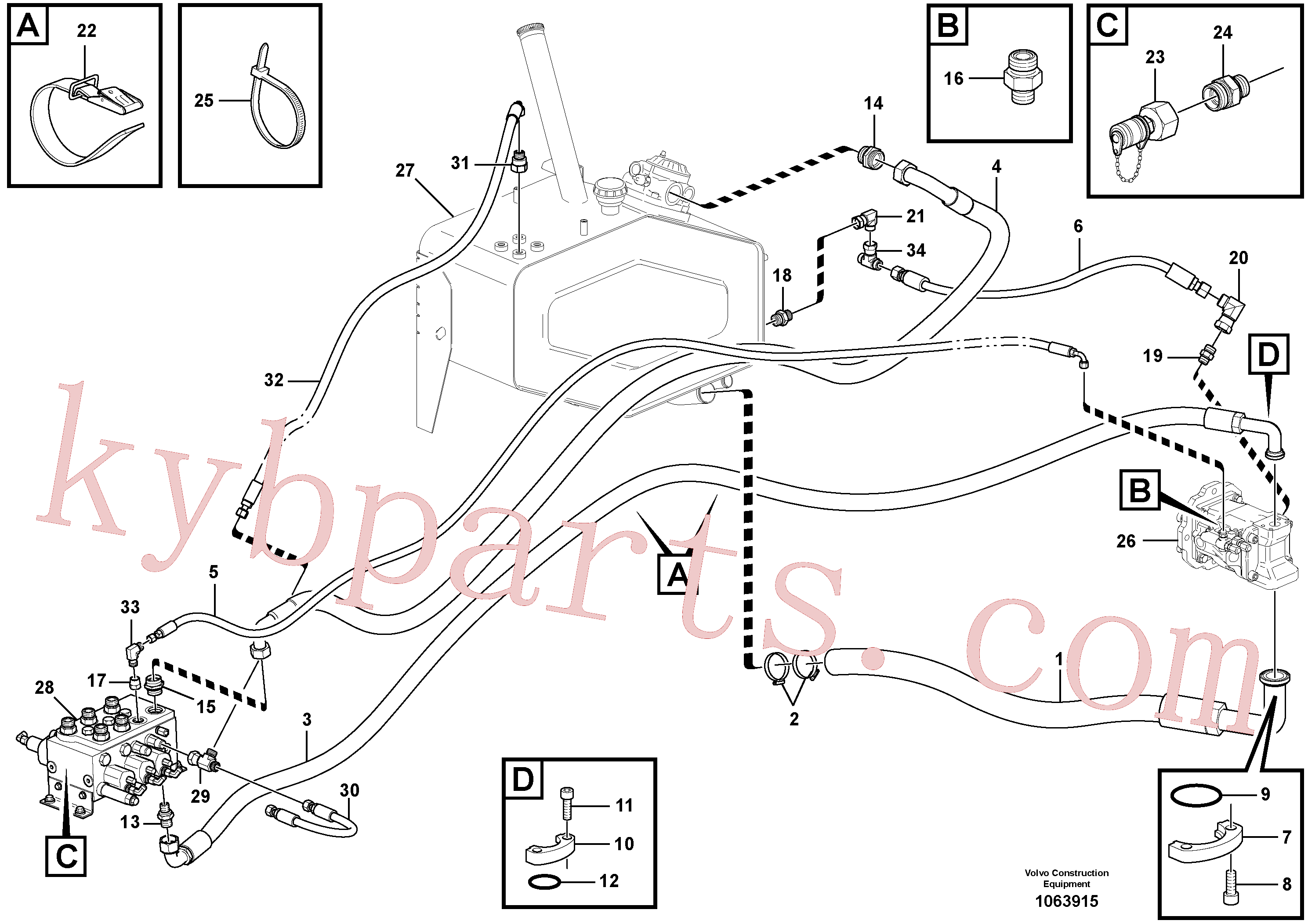 VOE935877 for Volvo Lines - rear vehicle(1063915 assembly)