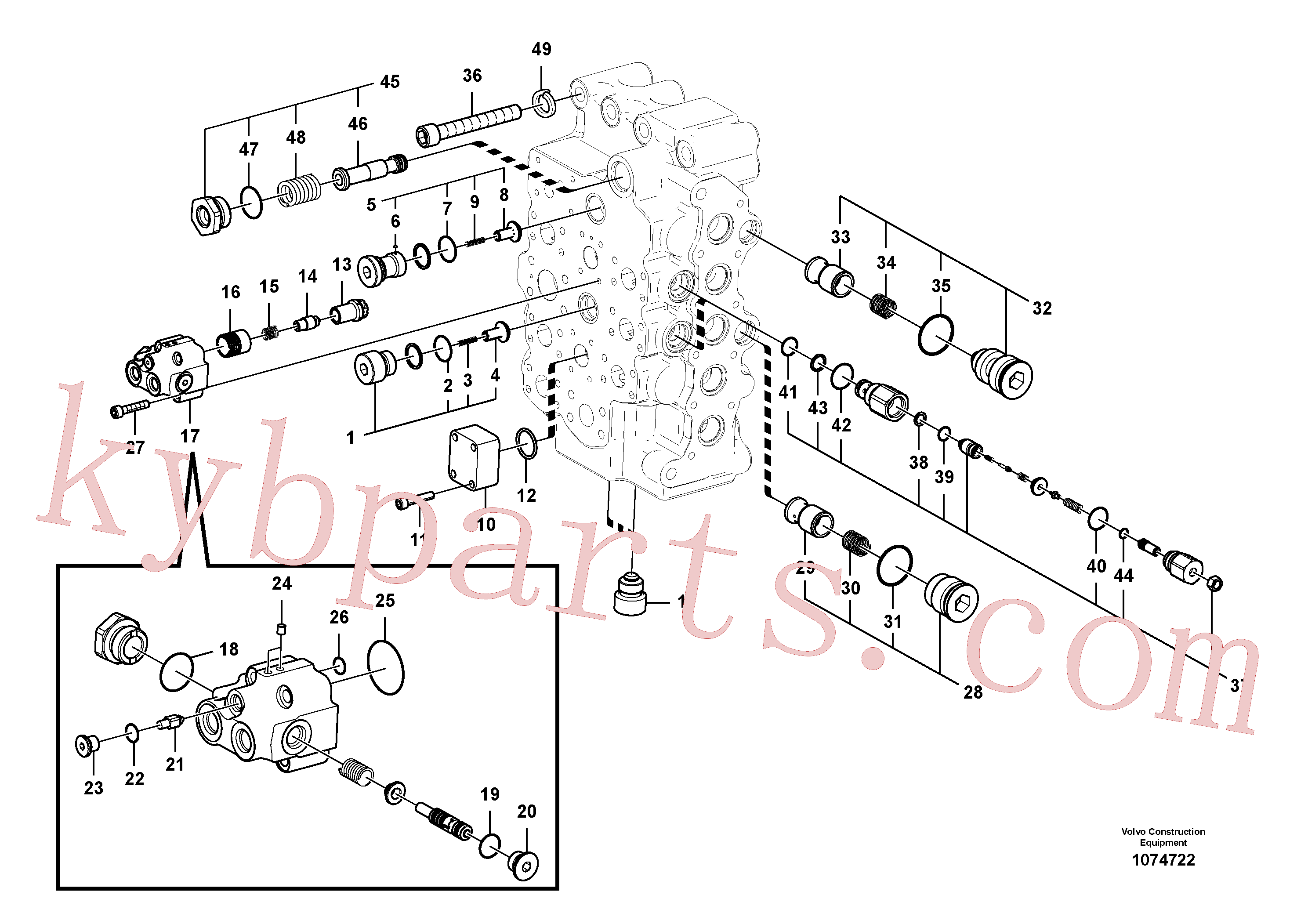 VOE14513397 for Volvo Main control valve(1074722 assembly)