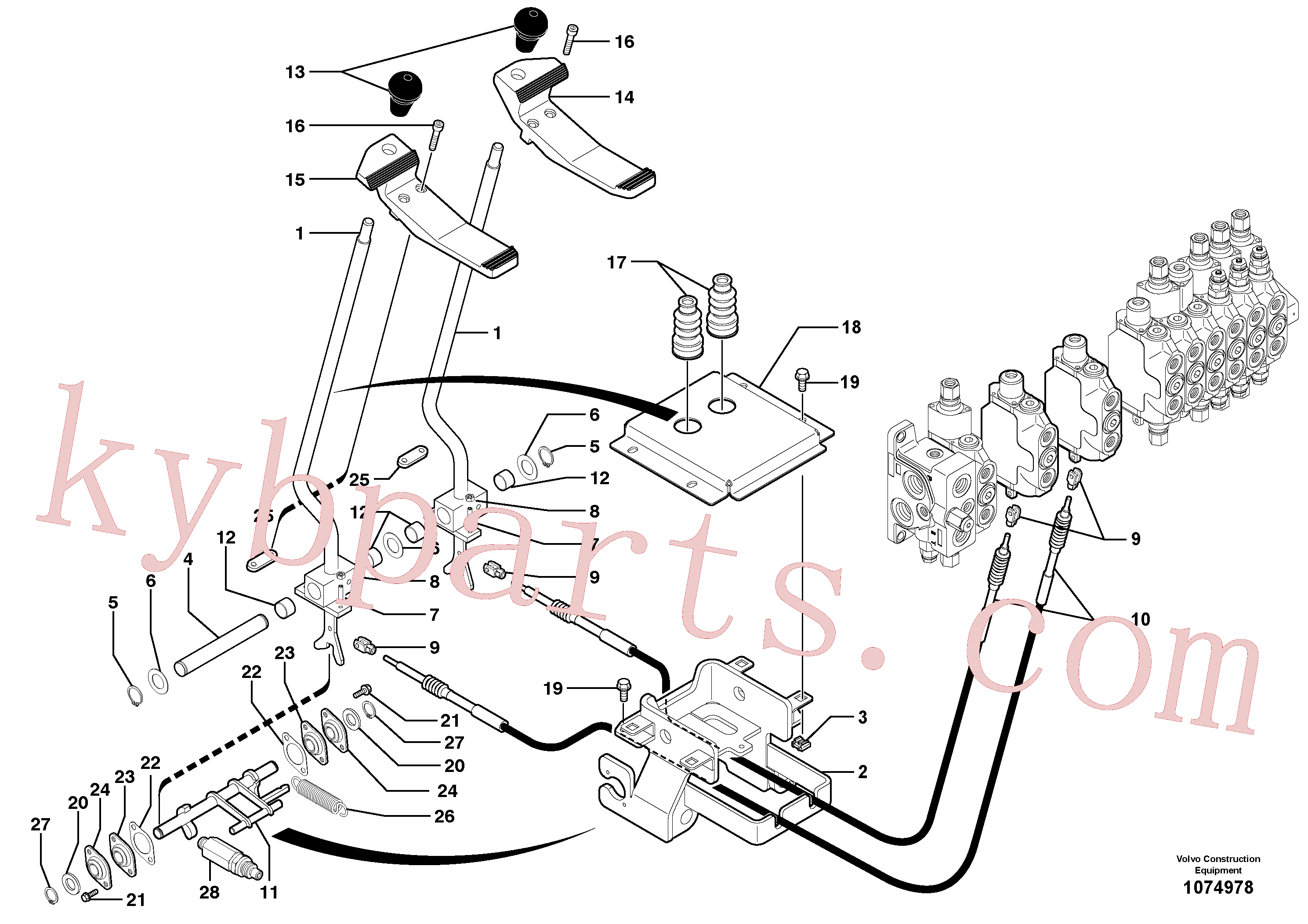 PJ5040027 for Volvo Control levers : travelling(1074978 assembly)
