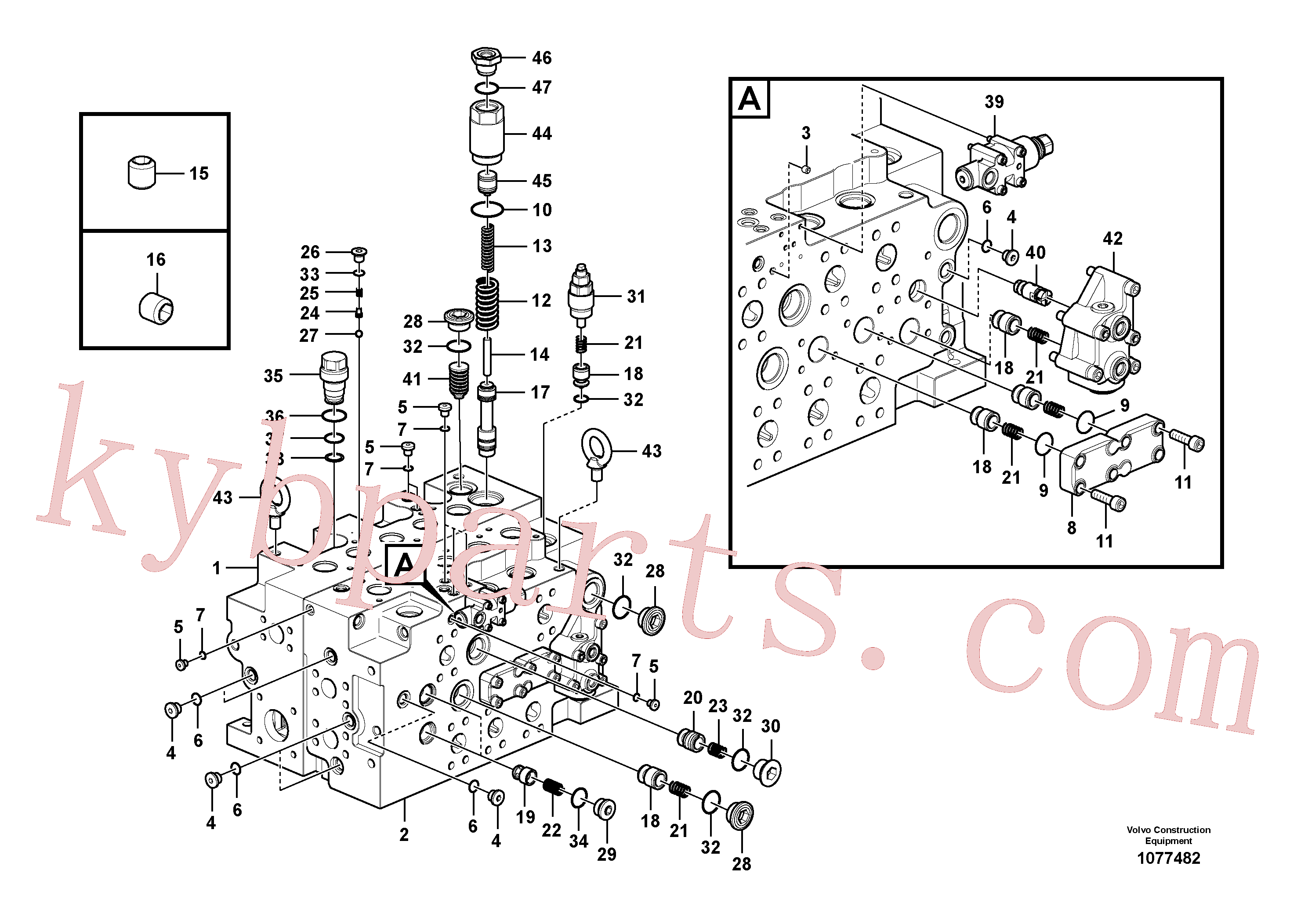 VOE14880997 for Volvo Main control valve(1077482 assembly)