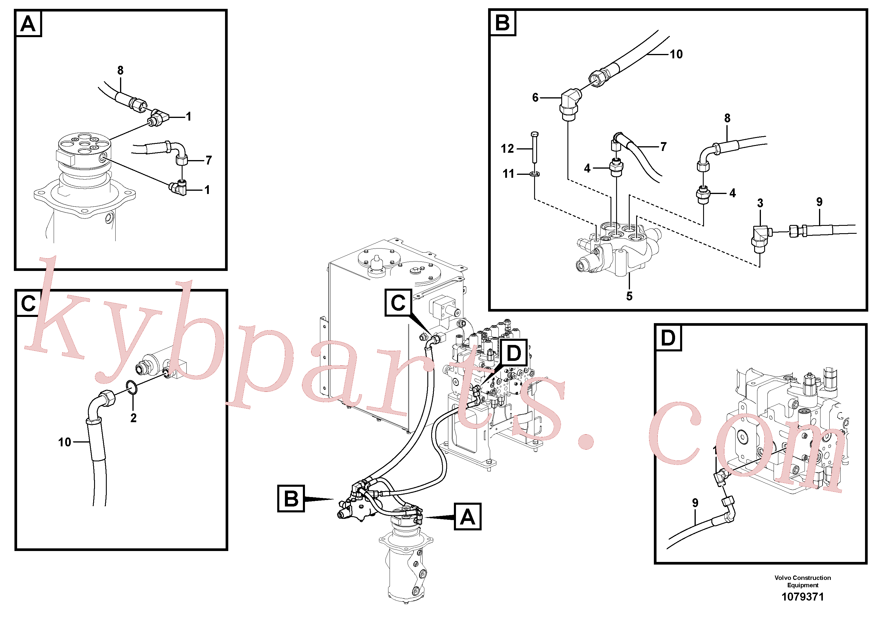 SA9403-04619 for Volvo Working hydraulic, dozer blade(1079371 assembly)