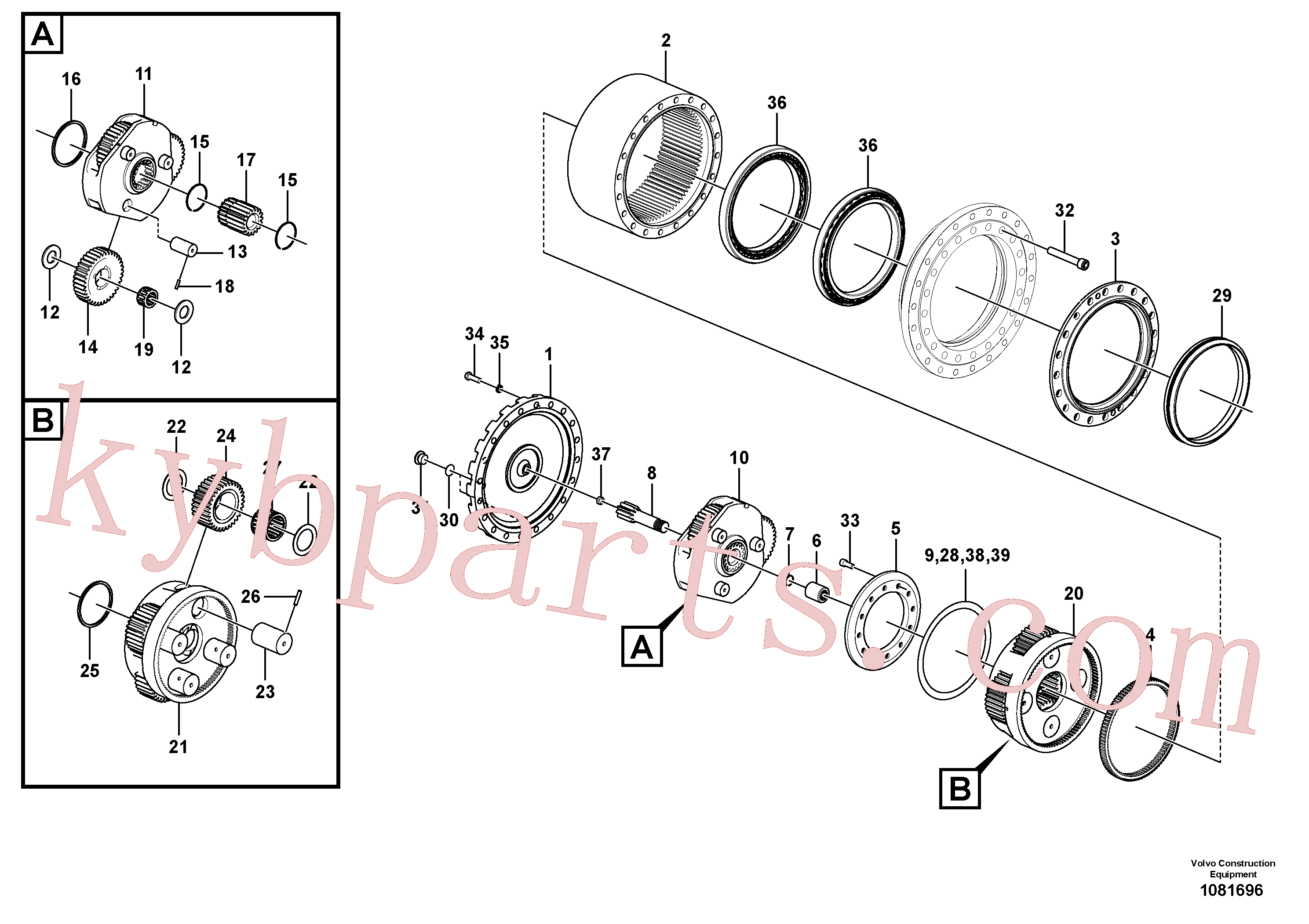 VOE14507345 for Volvo Travel gearbox(1081696 assembly)