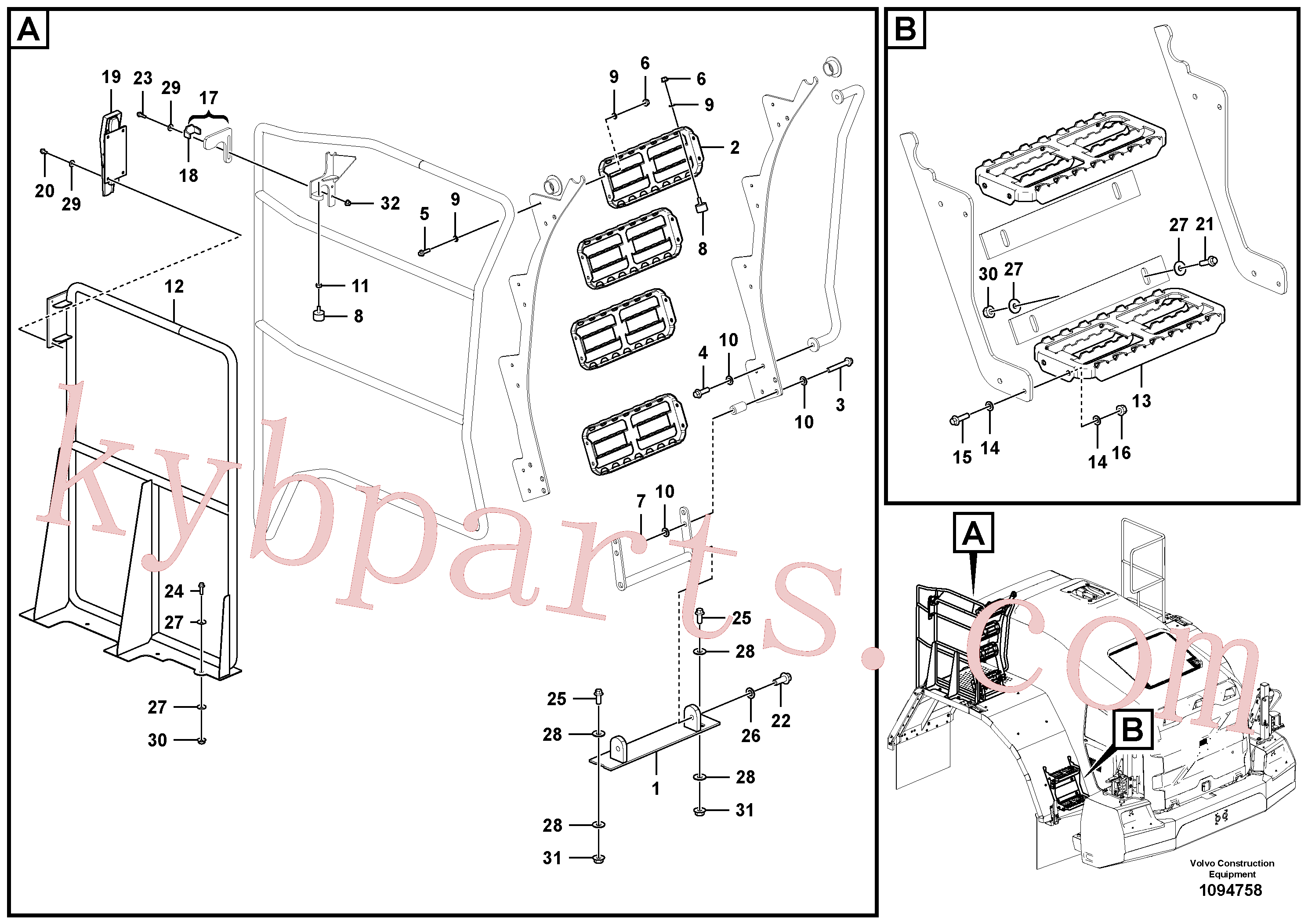 VOE60112191 for Volvo Foot step(1094758 assembly)