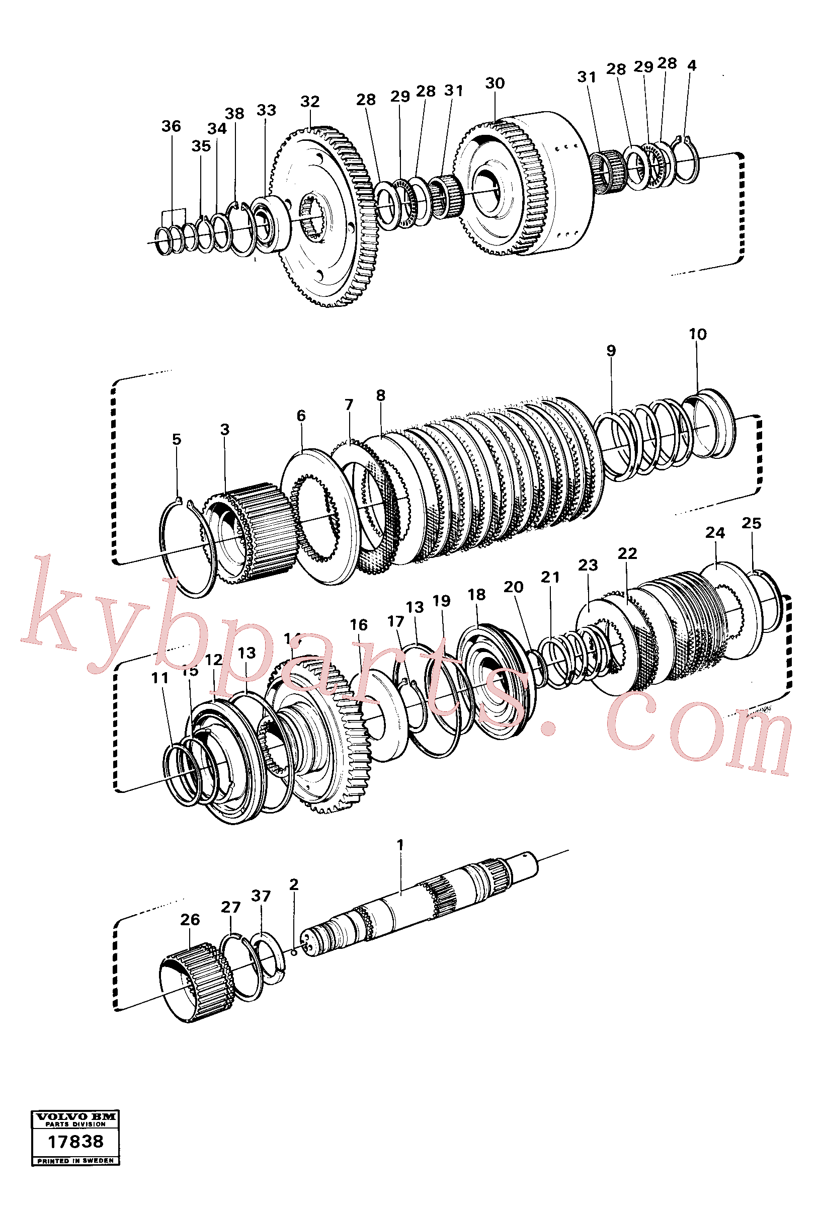 VOE11037178 for Volvo Clutches reverse/2nd speeds, Hydraulic clutch reverse / 2nd speeds.(17838 assembly)