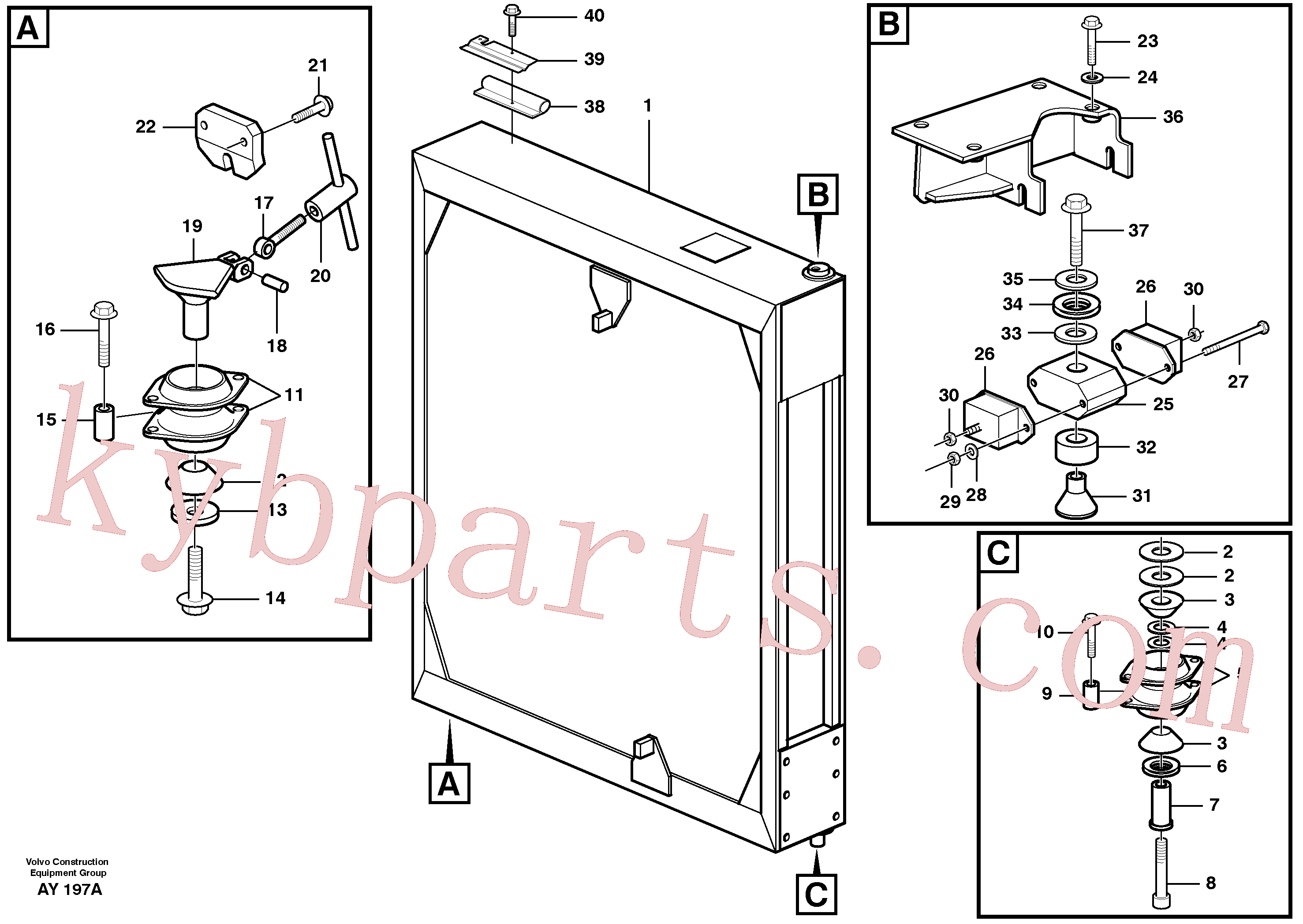 VOE14023271 for Volvo Radiator with fitting parts(AY197A assembly)