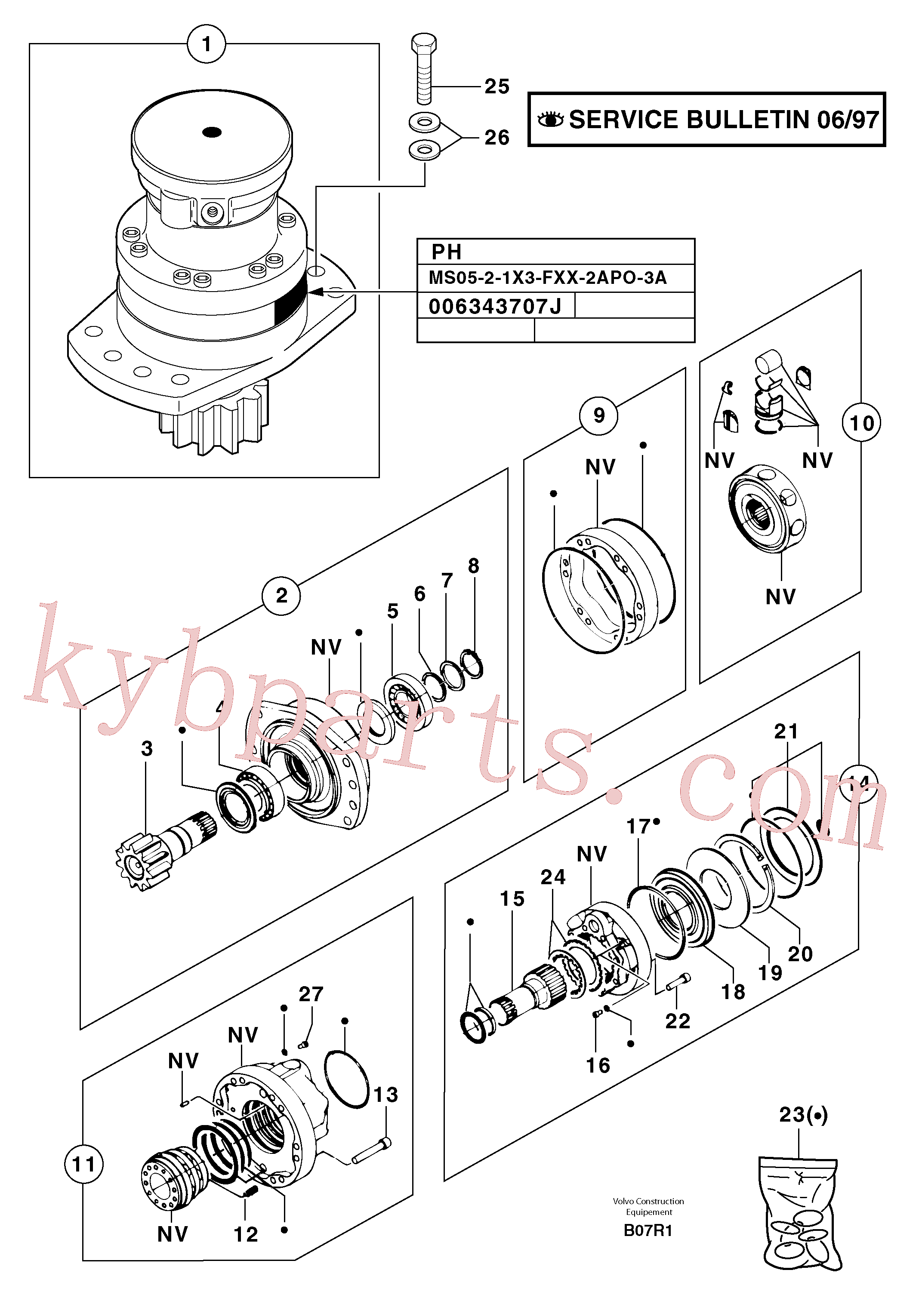 PJ7416385 for Volvo Slewing gear motor(B07R1 assembly)