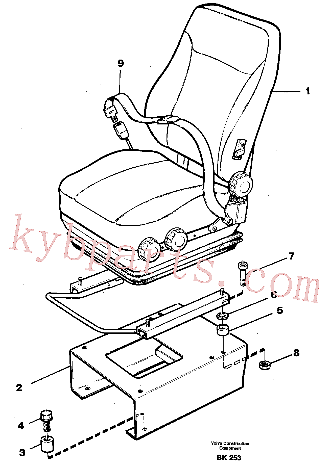 VOE11055612 for Volvo Operator seat with fitting parts(BK253 assembly)