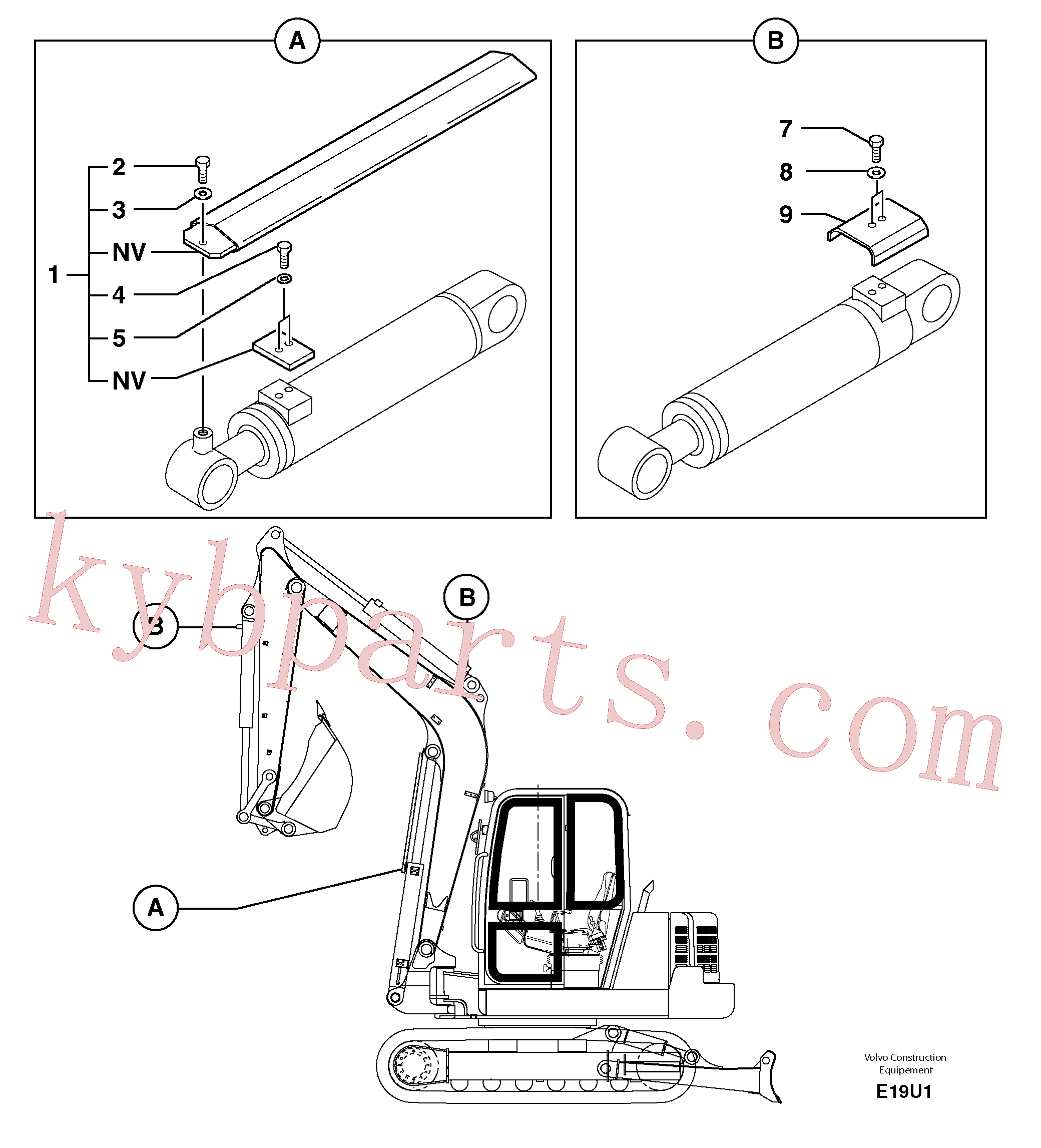 PJ6820094 for Volvo Cylinder rod protection(E19U1 assembly)