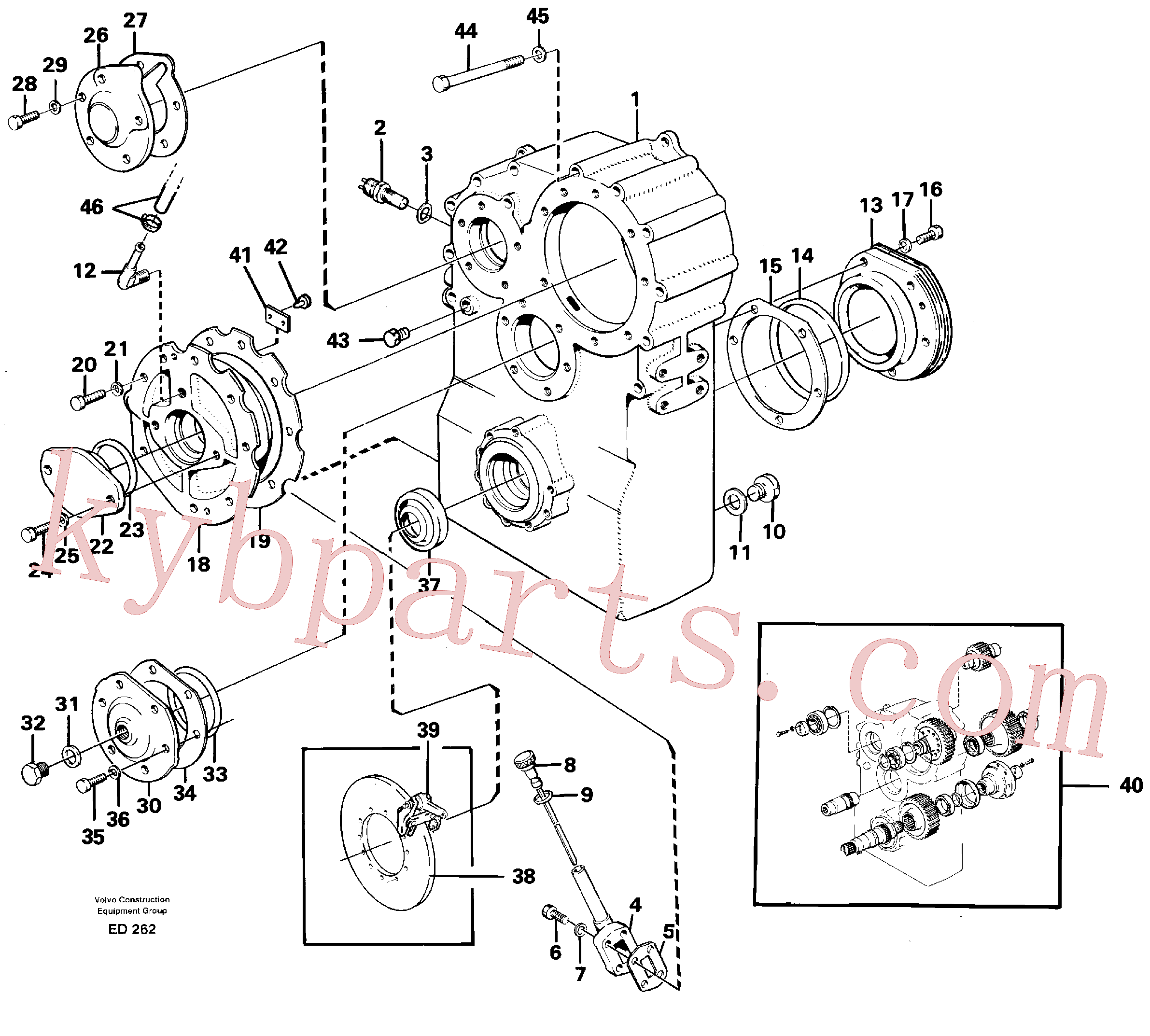 VOE978932 for Volvo Dropbox housing and cover(ED262 assembly)