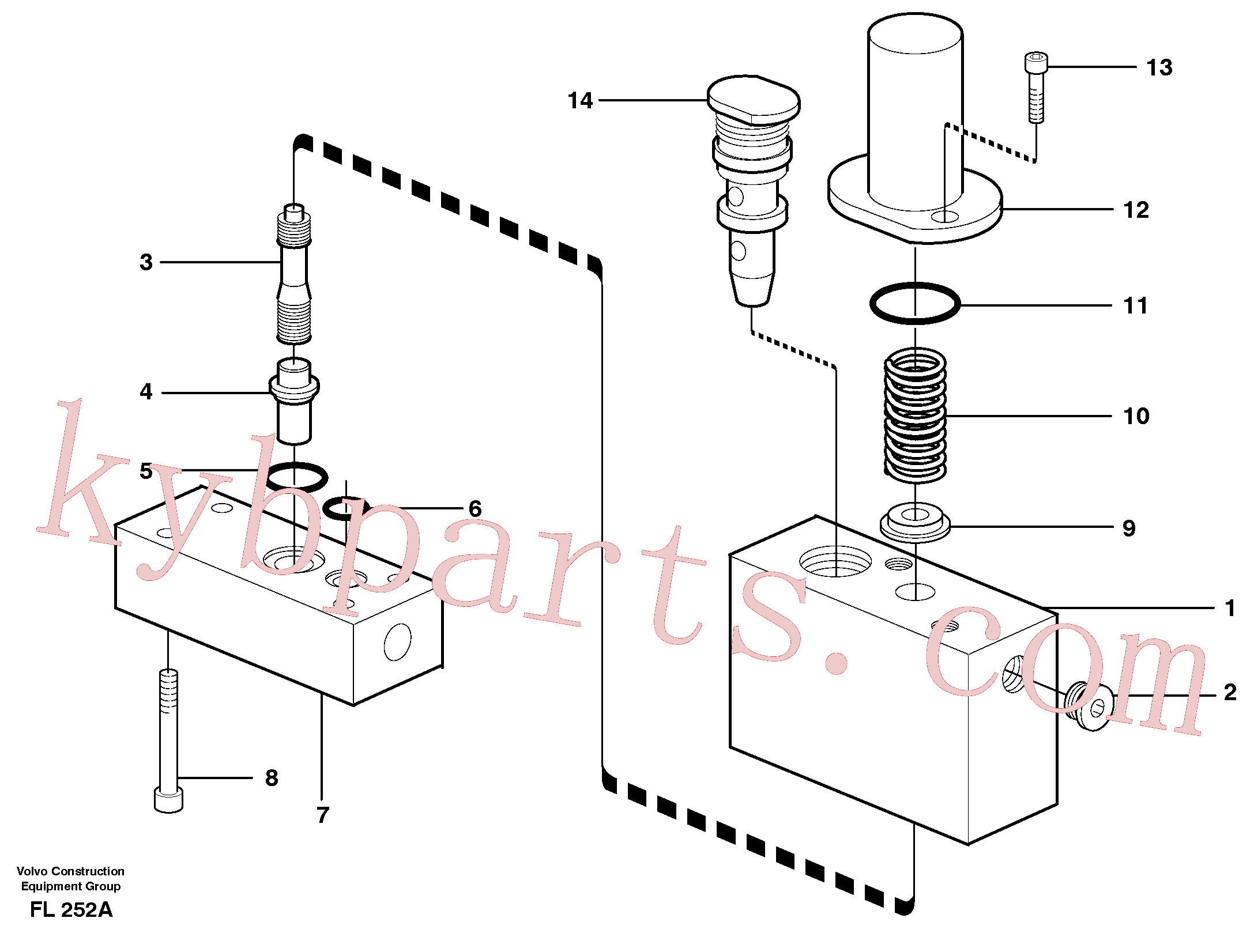 VOE14054988 for Volvo Thermostatic valve(FL252A assembly)