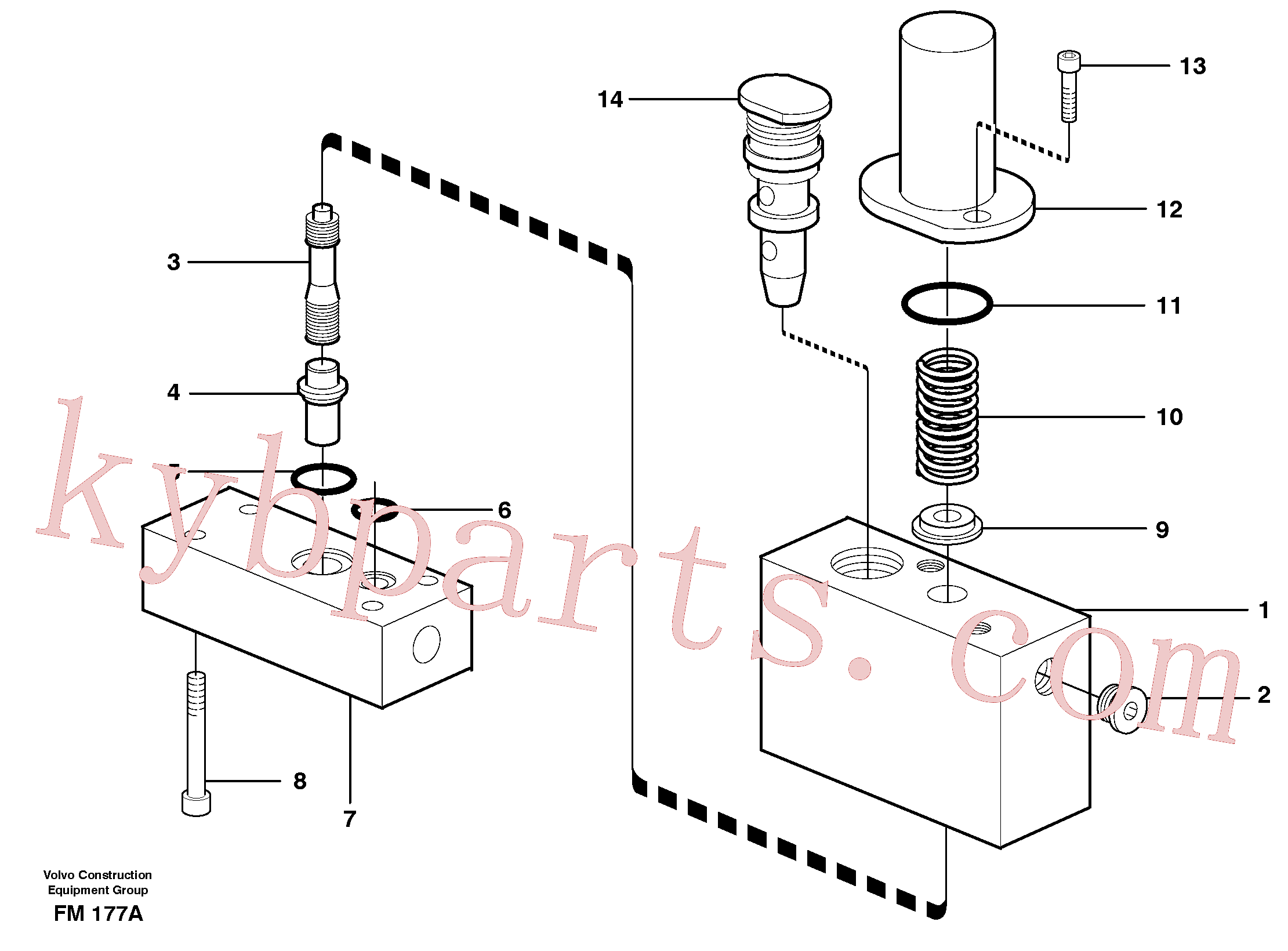 VOE14054988 for Volvo Thermostatic valve(FM177A assembly)