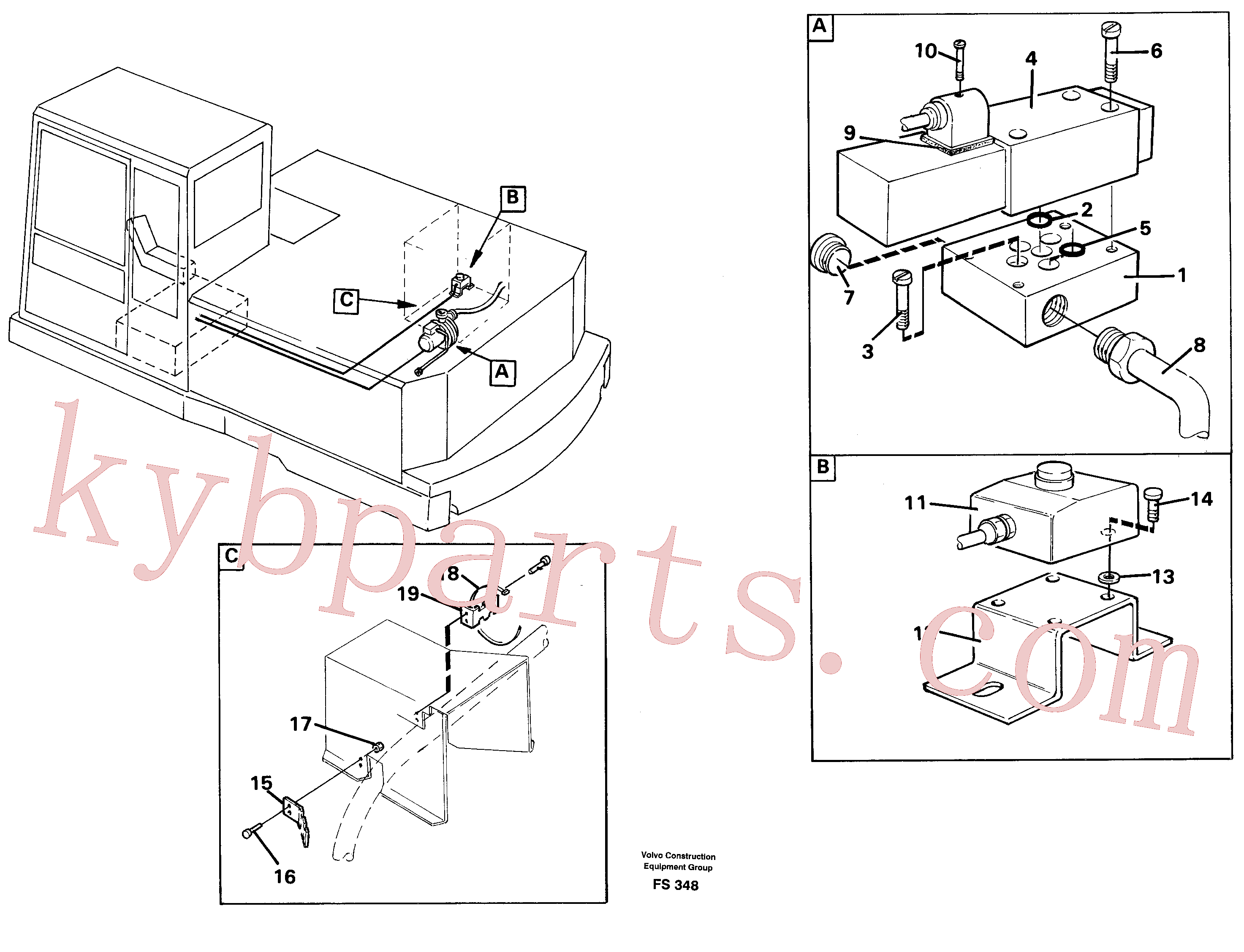 VOE14260016 Hose retainer for Volvo Excavator spare