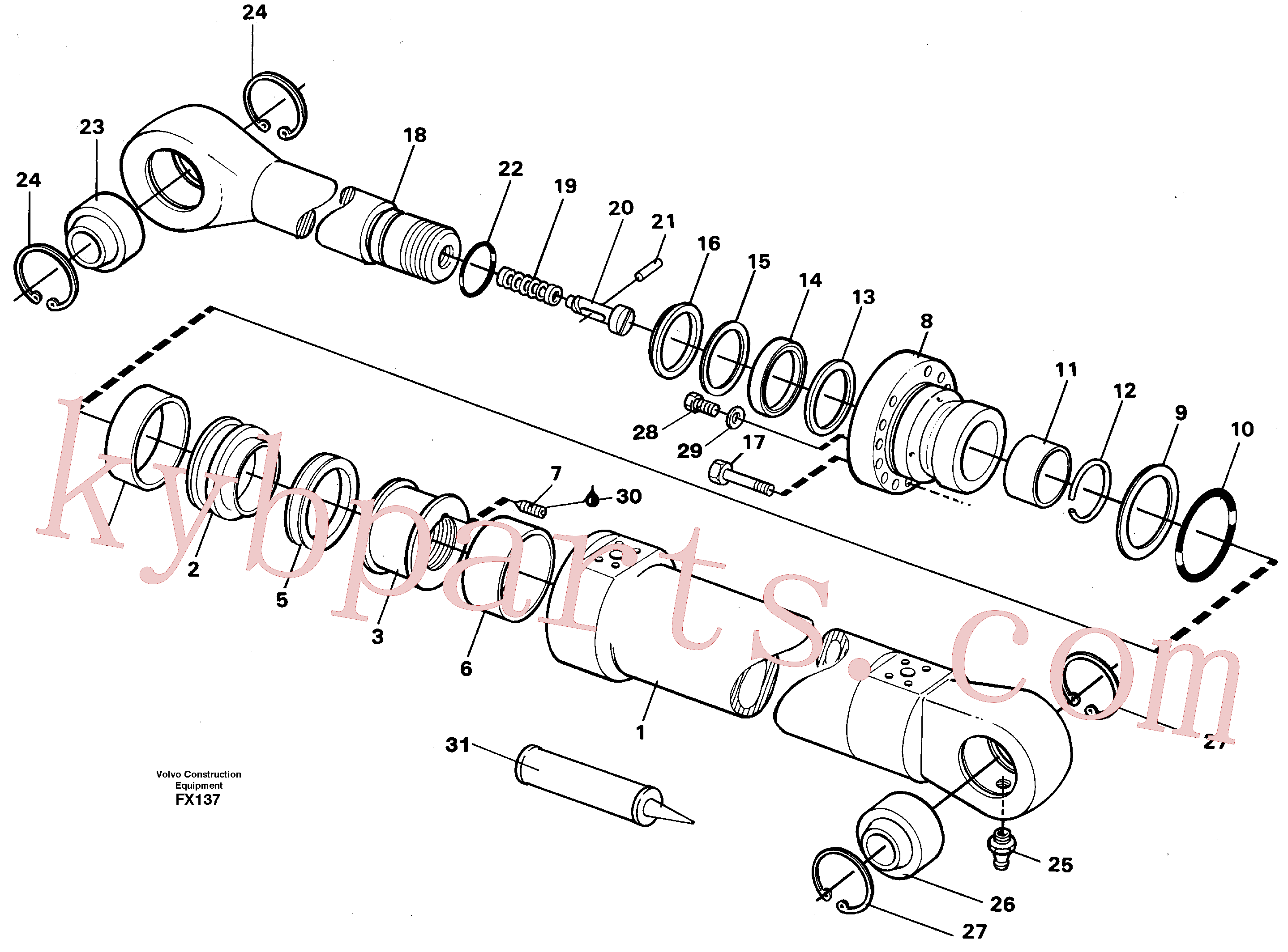 VOE14250506 for Volvo Bucket cylinder(FX137 assembly)