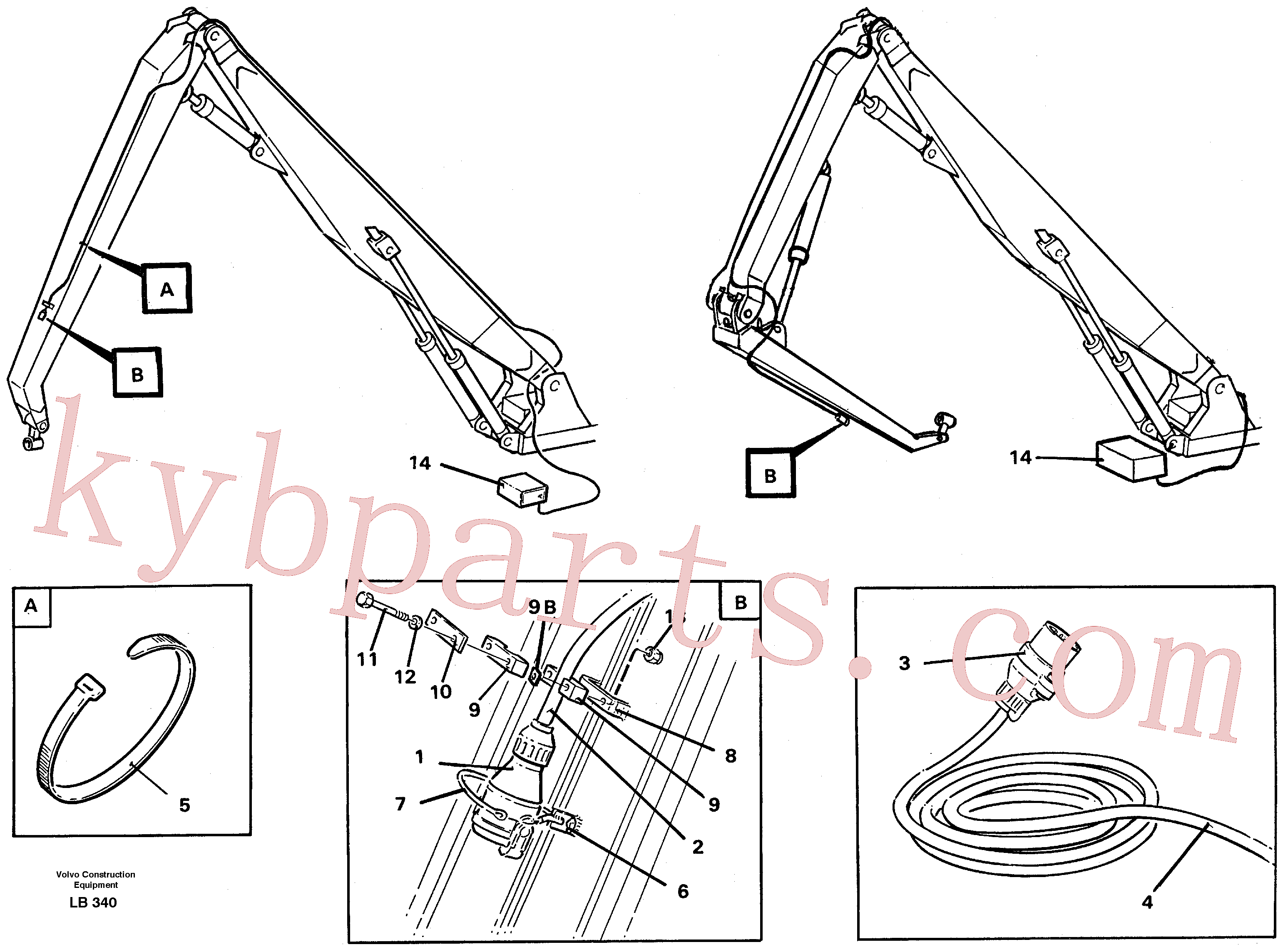 VOE14288126 Attaching brace for Volvo Excavator Parts