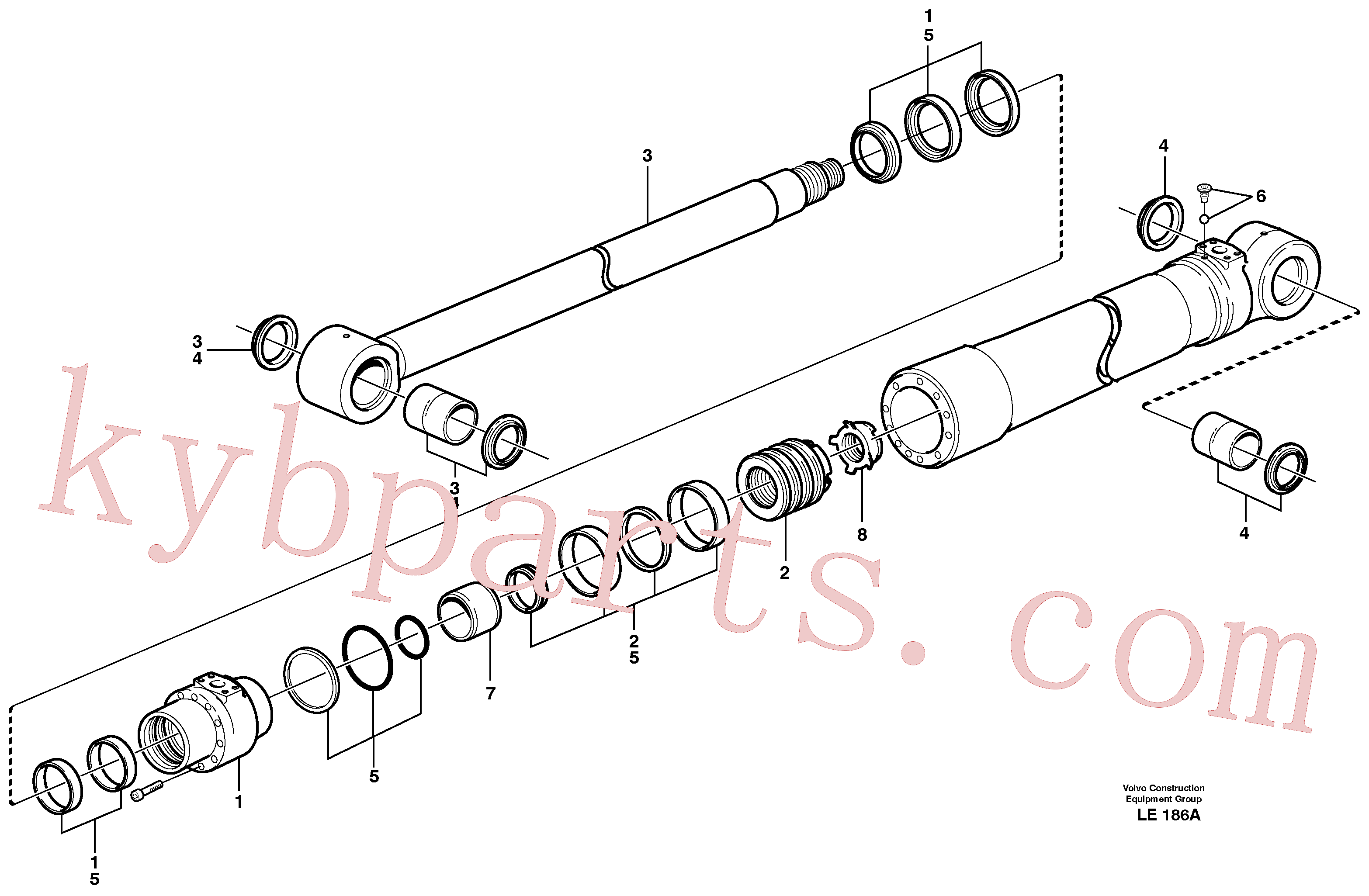 VOE14372719 for Volvo Dipper arm cylinder, adjustable boom(LE186A assembly)