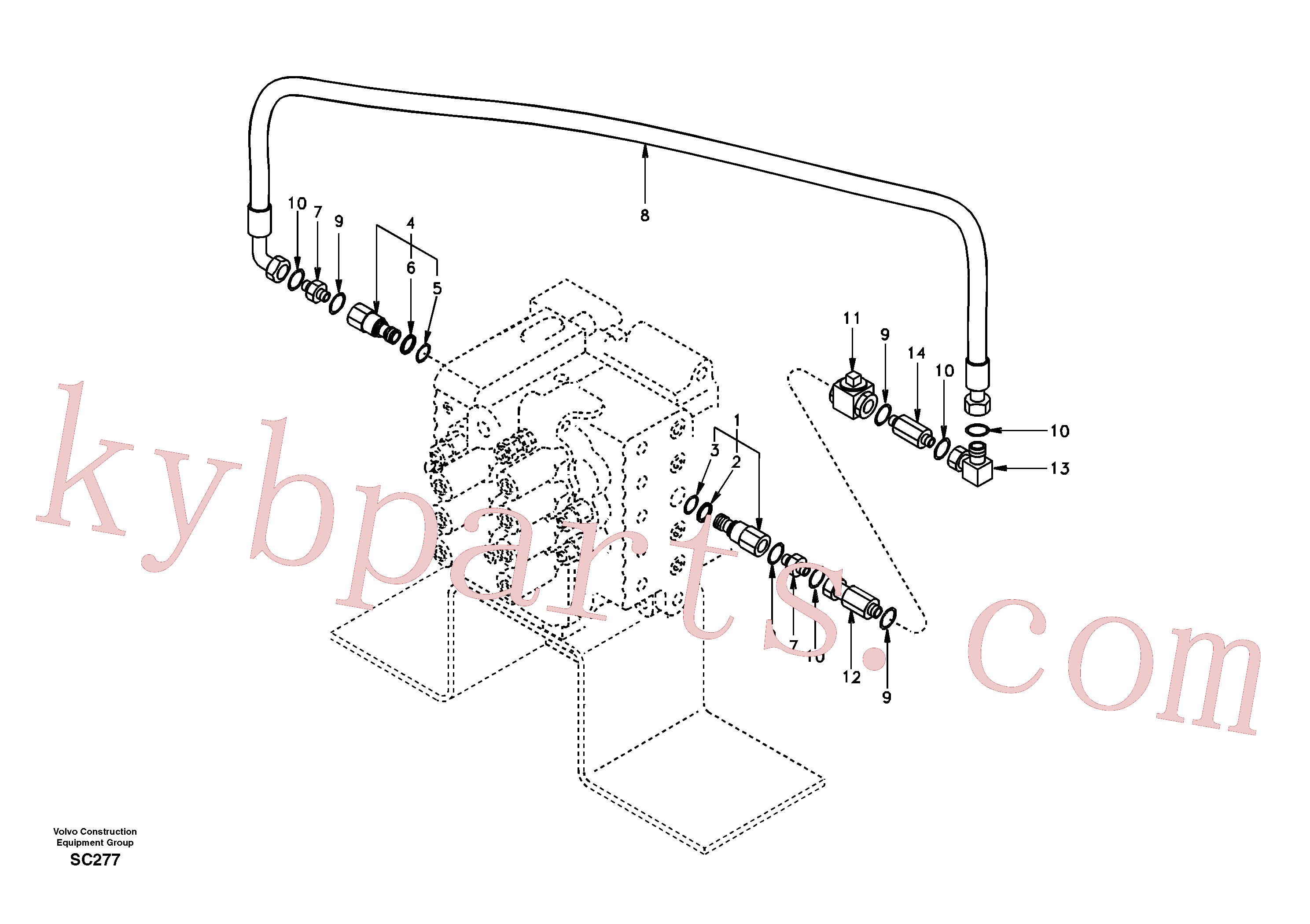 SA9403-04619 for Volvo Working hydraulic, hammer and shear for 2nd pump flow(SC277 assembly)