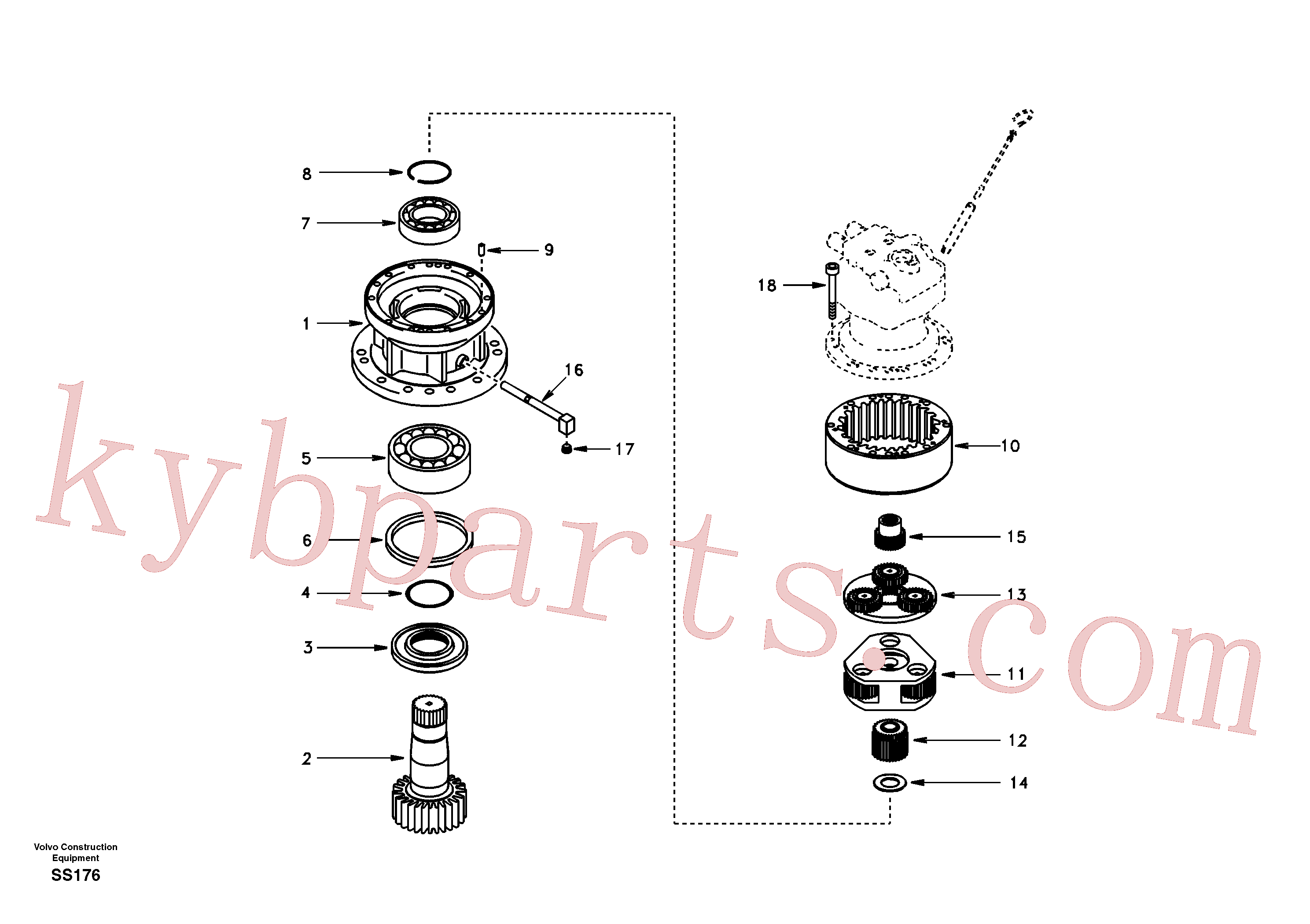 SA7118-23490 for Volvo Swing gearbox(SS176 assembly)